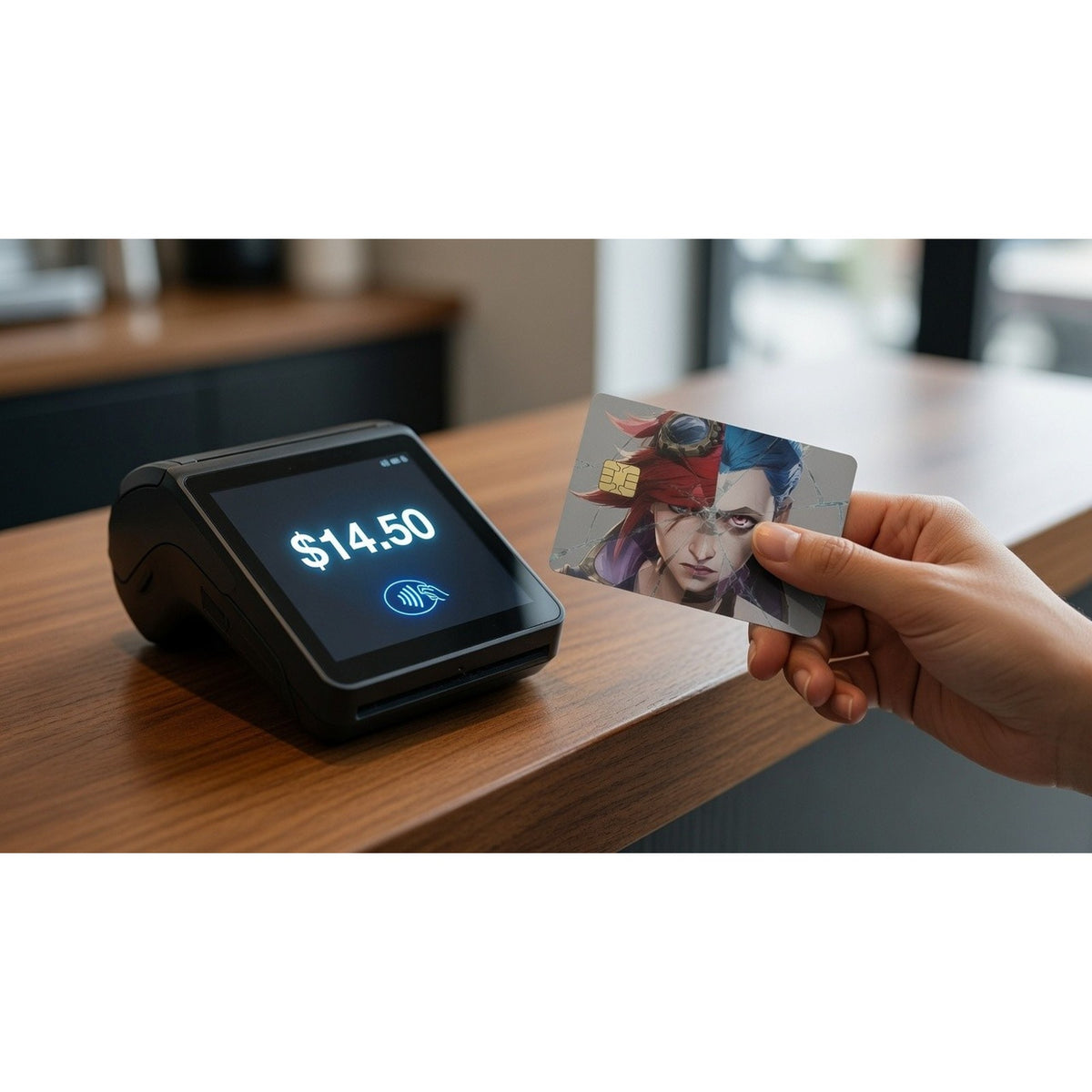 Vi and Jinx's Shattered Bond League of Legends Debit Card Credit Card Skin