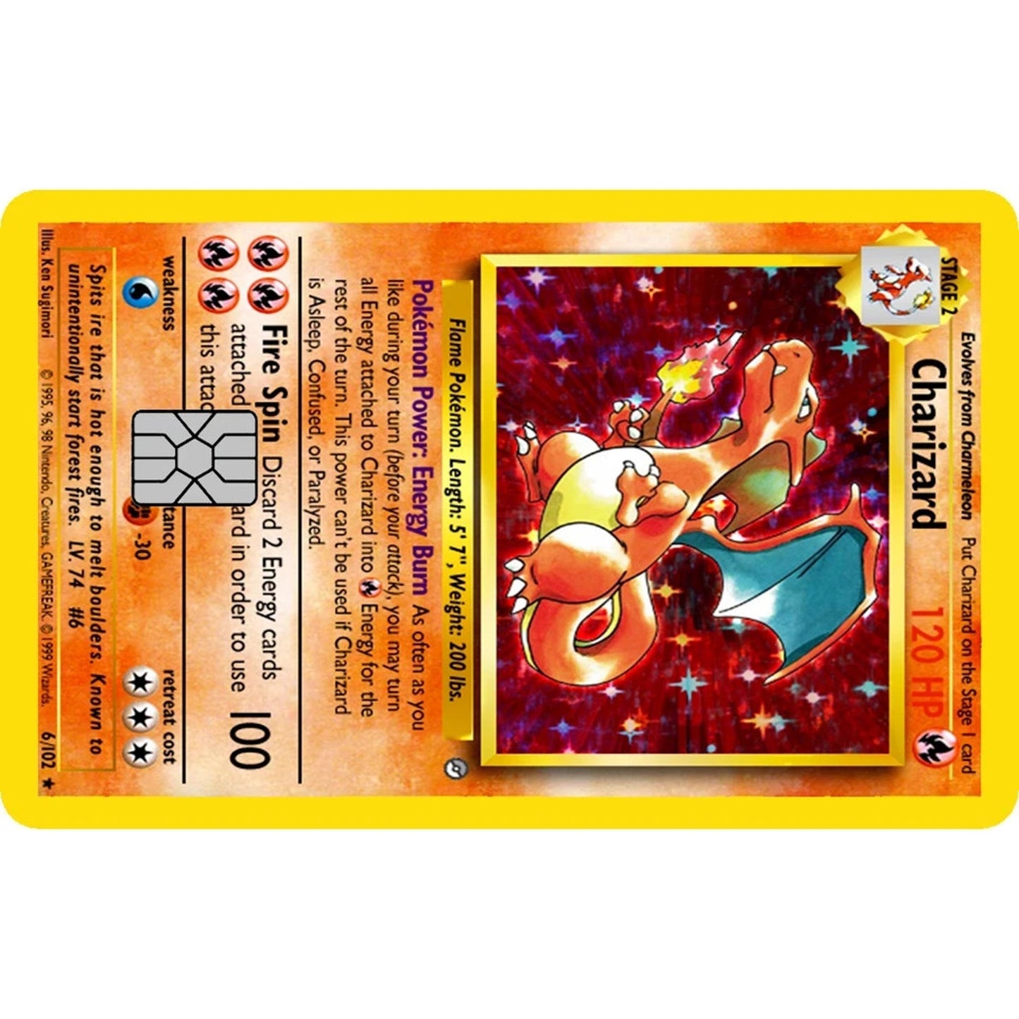 Charizard Pokémonster Card Collection Credit Card Skin Wrap Decal PreCut Sticker