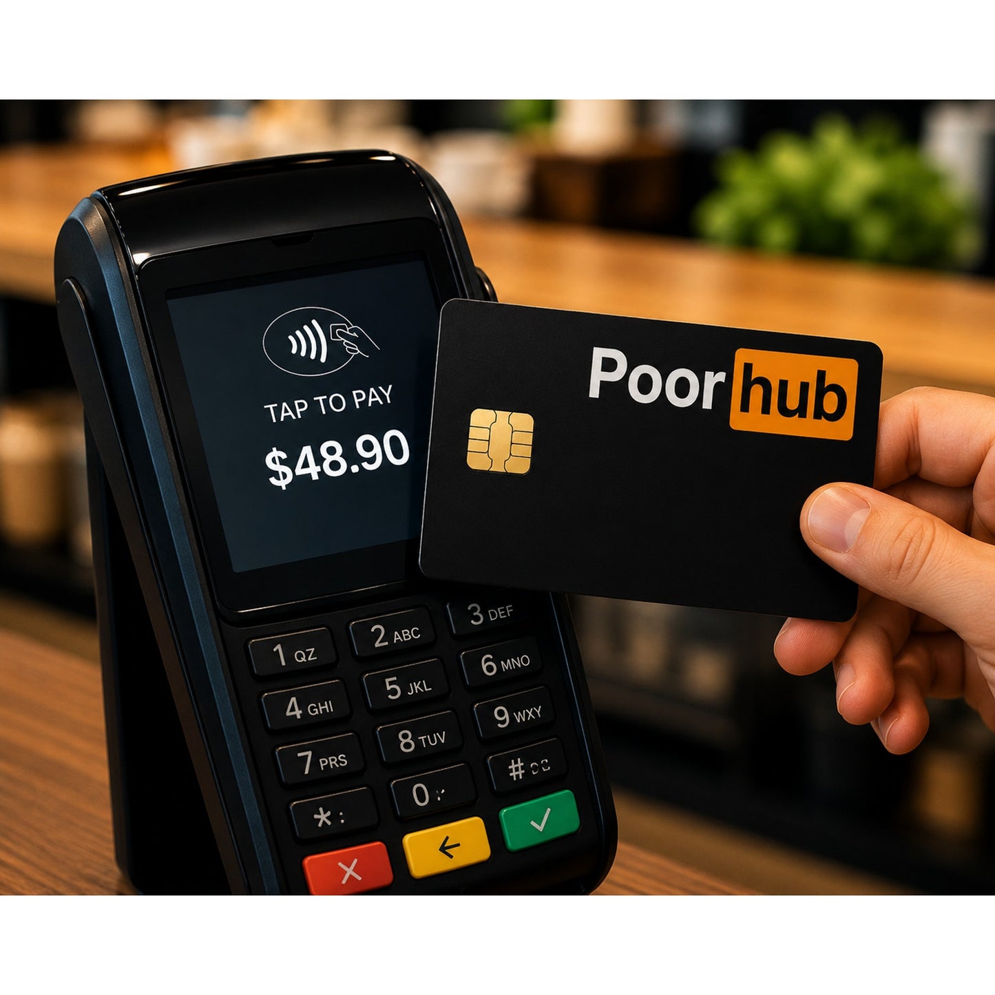 Poor Hub Credit Card Skin Funny Debit Card Meme Vinyl Sticker