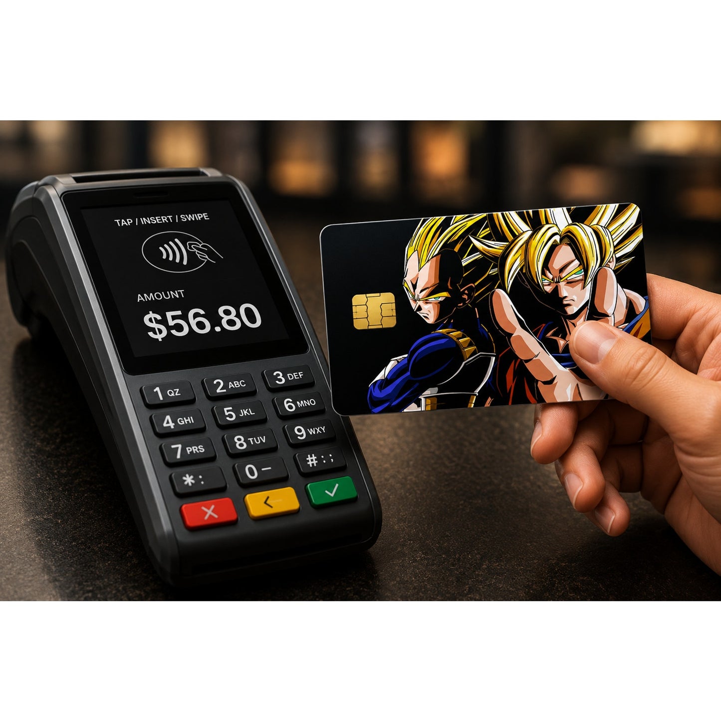 Goku Vegeta Super Saiyan Black Credit Card Skin Anime Vinyl Sticker