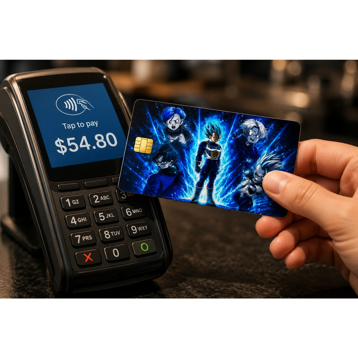 Vegeta Super Saiyan Blue Credit Card Skin Anime Vinyl Sticker Meme