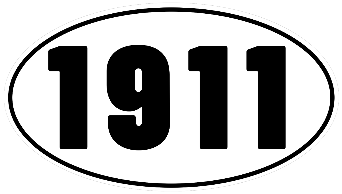 1911 vinyl decal for car, truck, window or laptop military pistol self defense .45 ACP M1911 - DECALS OF AMERICA