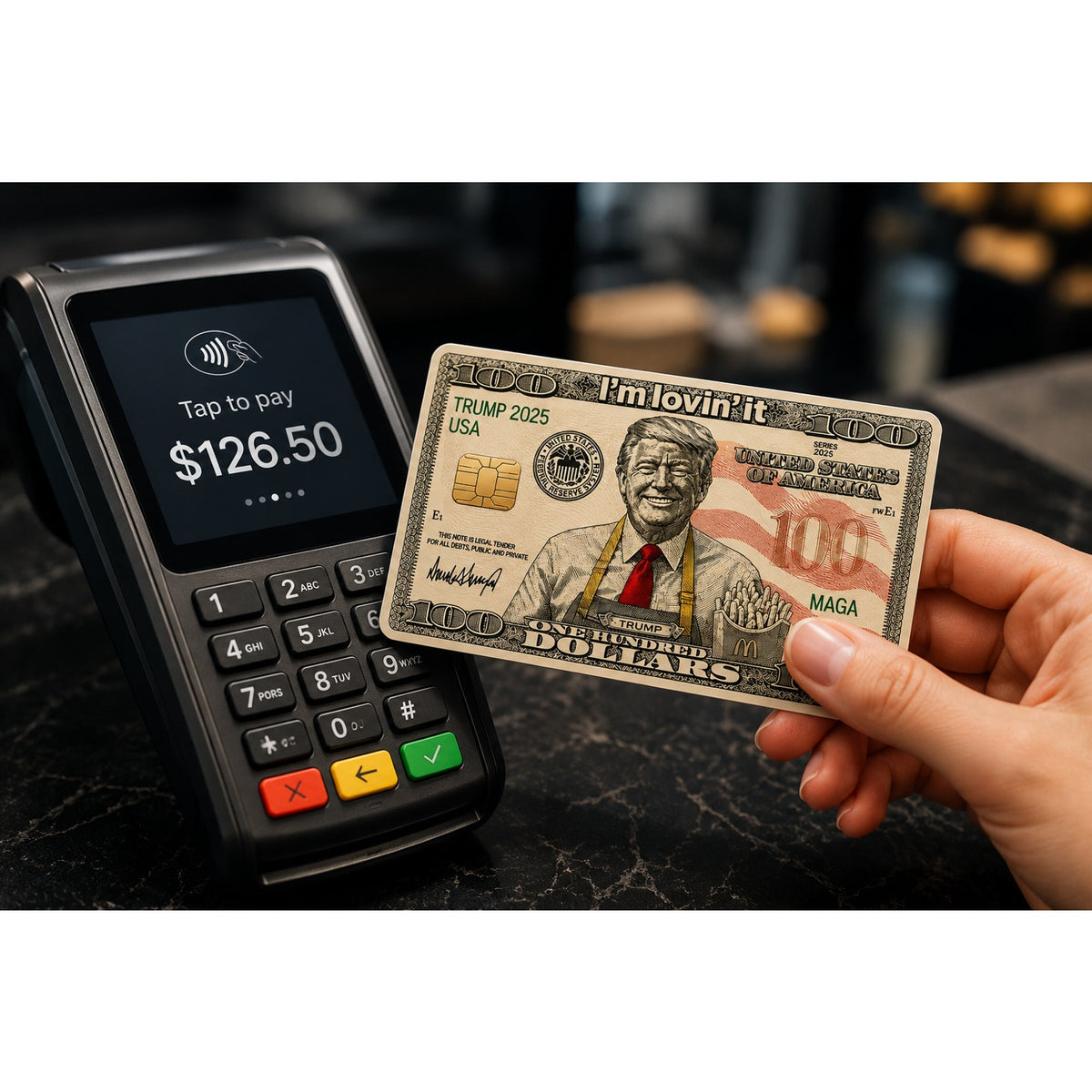 Donald Trump Credit Card Skin I’m Lovin’ It Vinyl Wrap