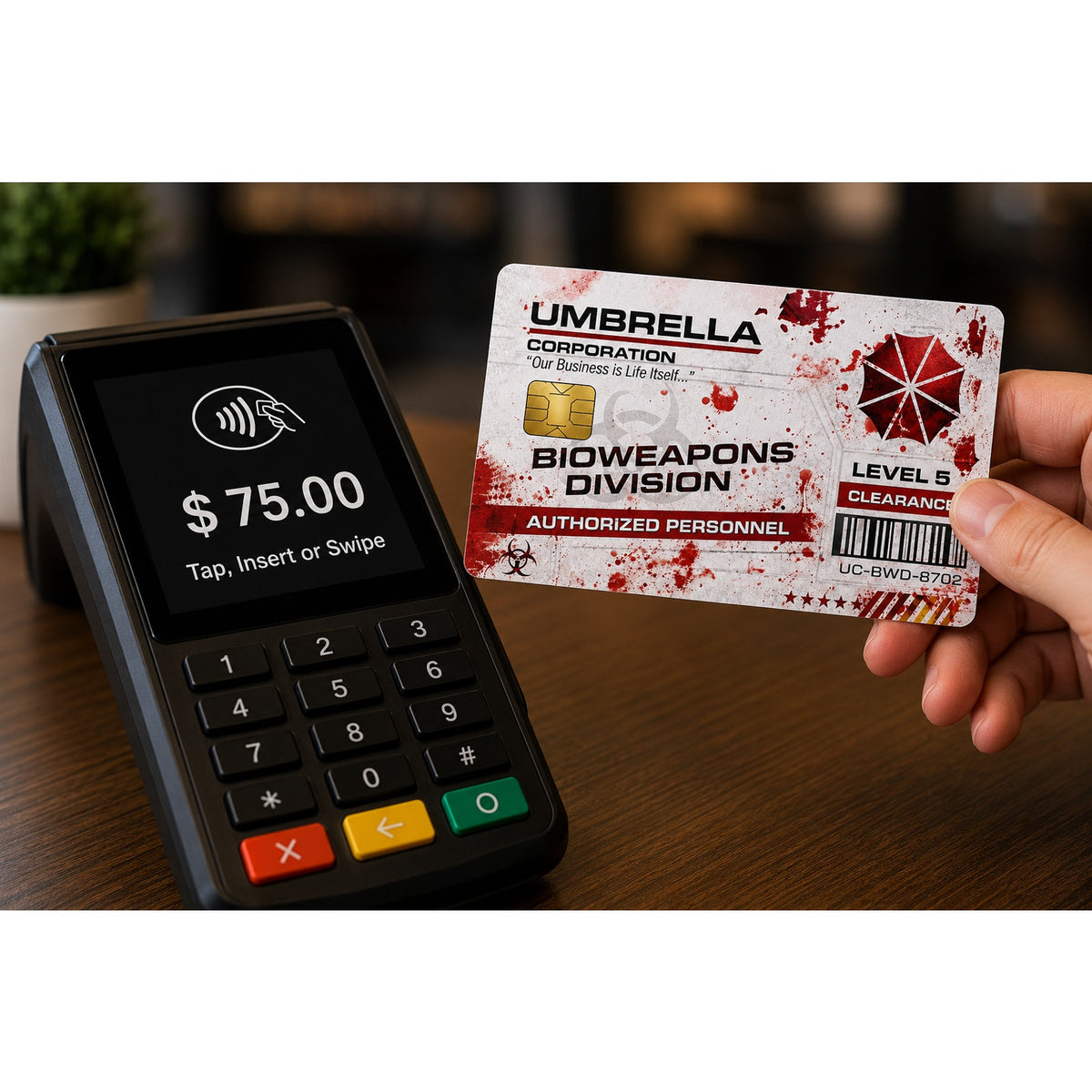 Red & White Umbrella Lab Clearance Credit Card Skin Debit Card Vinyl Sticker