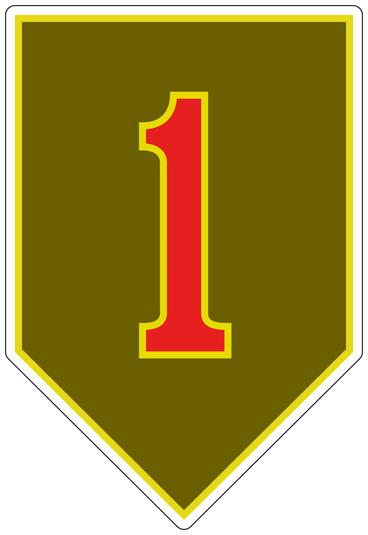 4th Infantry Division Vinyl Window Decal/Sticker – Black/Olive – Oracal Made In USA