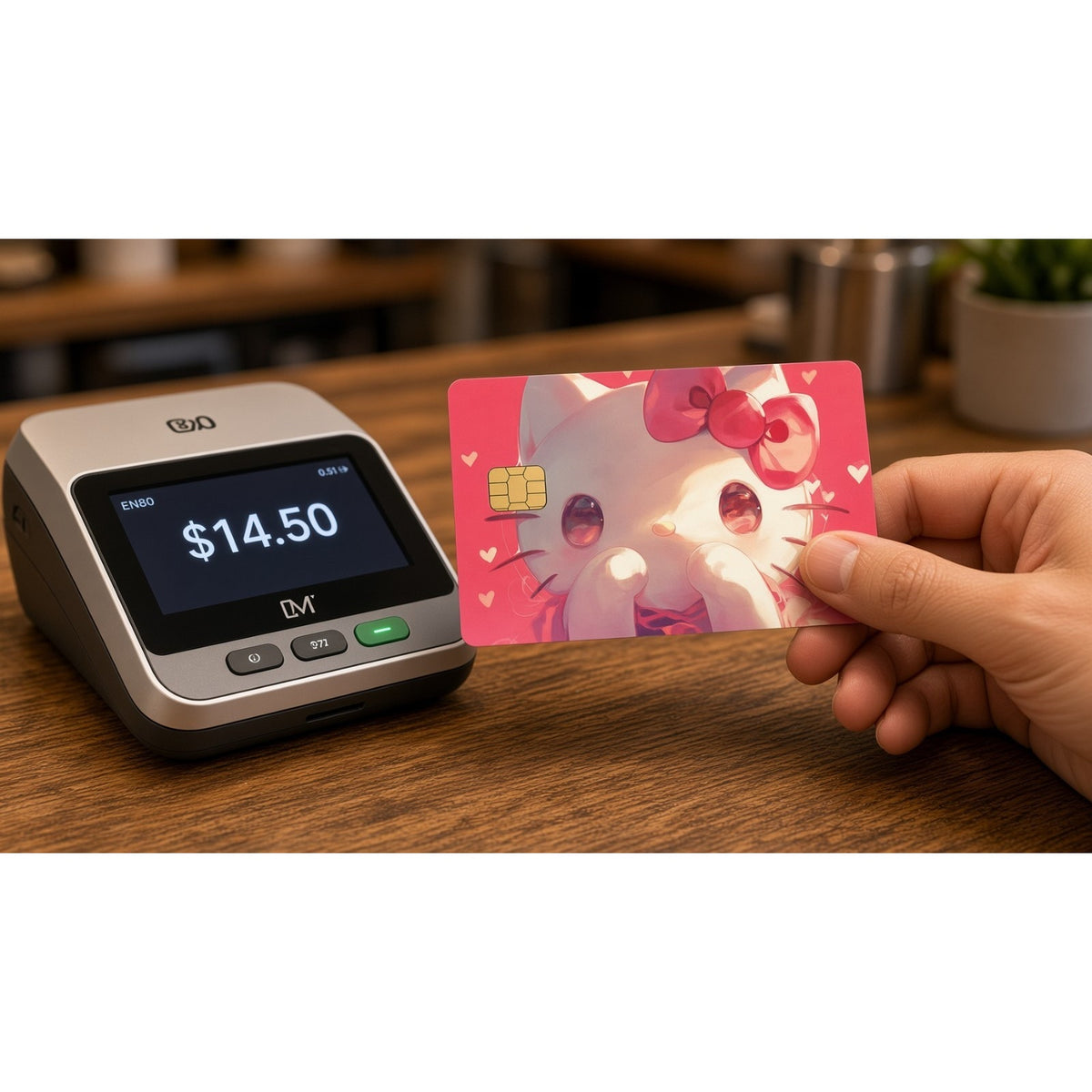 Heartfelt Affection Kitty Cute Kawaii Debit Card Credit Card Skin