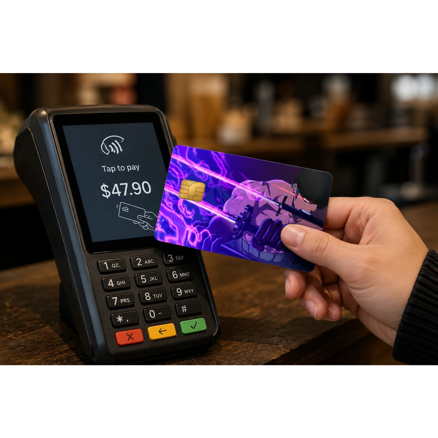 One Piece Zoro Purple 3-Sword Stance Debit Card Credit Card Skin