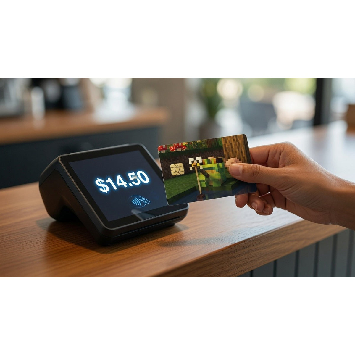 Minecraft Frog Fishing at Pond Debit Card Credit Card Skin