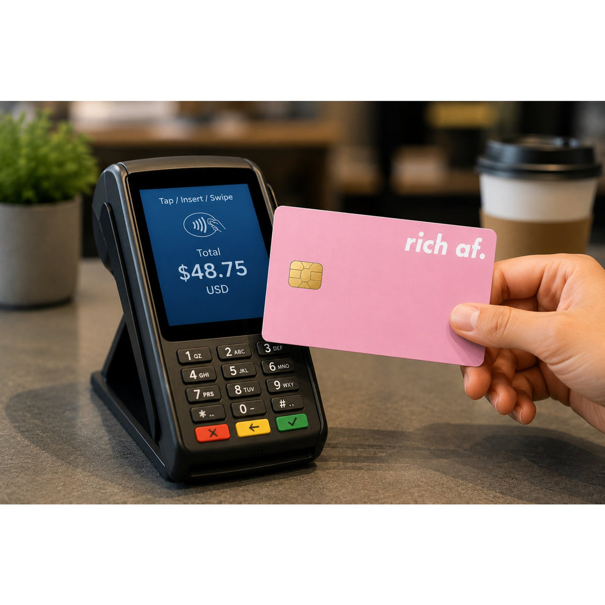 Rich AF Pink Credit Card Skin Funny Debit Card Vinyl Sticker