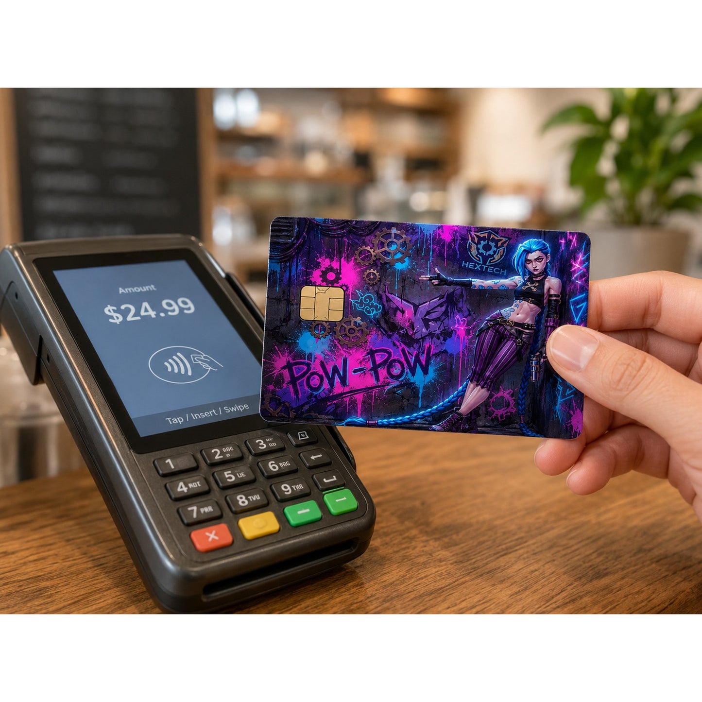 Jinx Leaning Graffiti Wall League of Legends Debit Card Credit Card Skin
