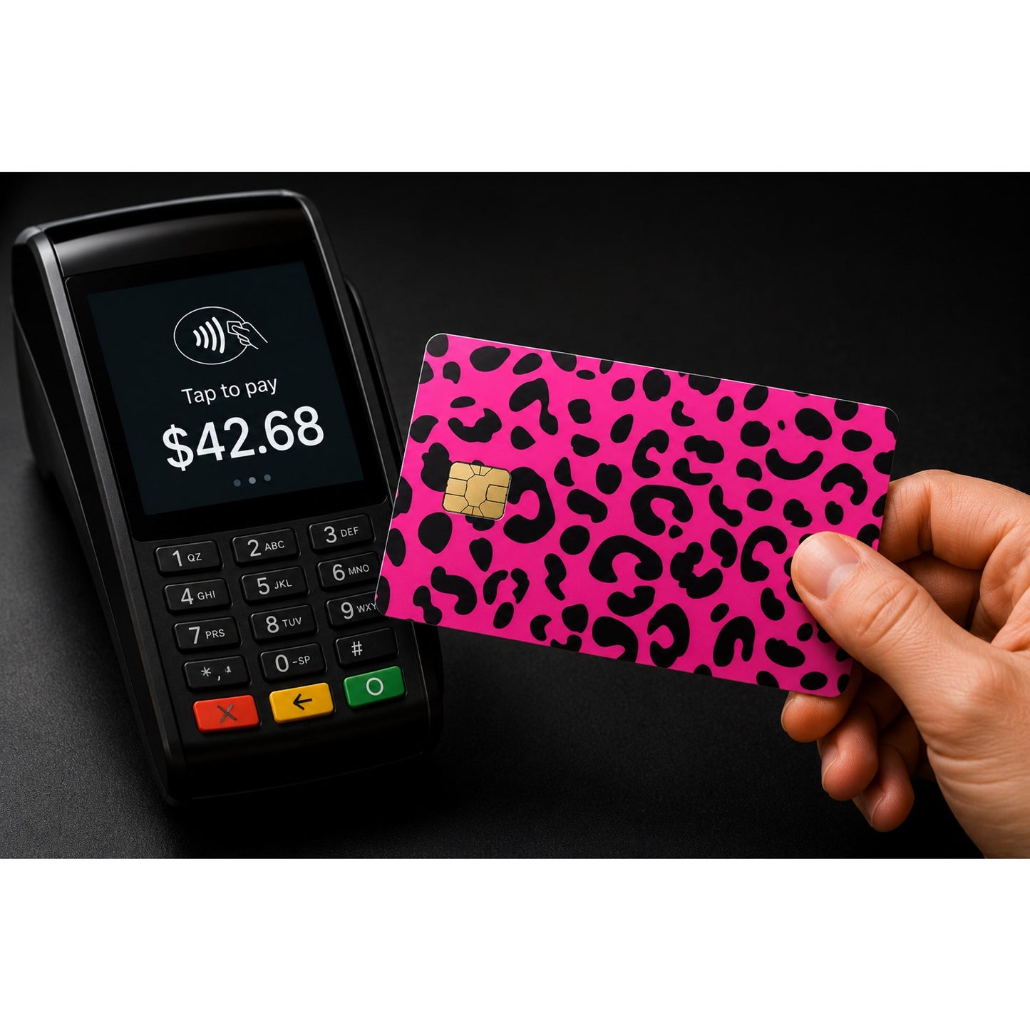 Hot Pink Black Leopard Print Credit Card Skin Debit Card Vinyl Sticker