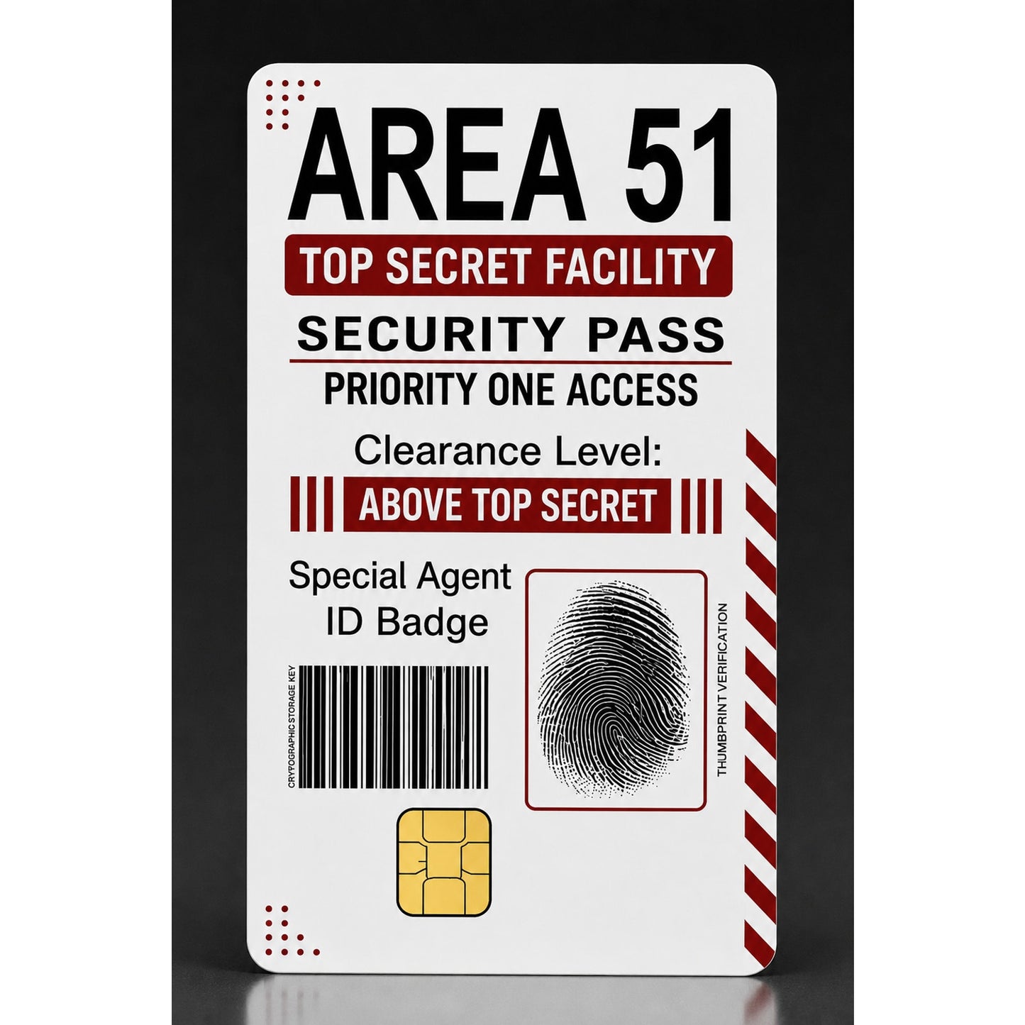 AREA 51 ALIEN UFO SECURITY TOP SECRET AGENT ID Credit Debit Card Skin Sticker