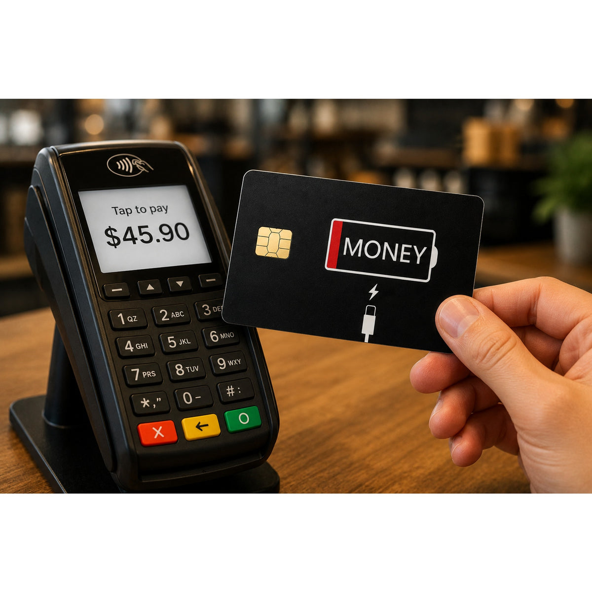 Money Charging Low Funny Credit & Debit Card Skin Wrap