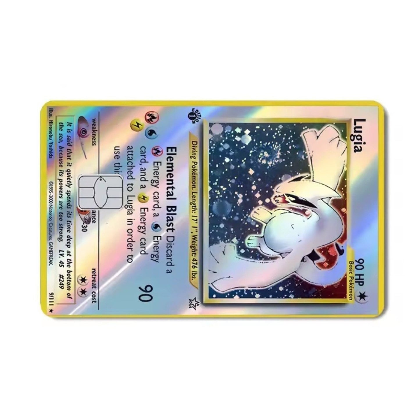Holographic Lugia 1st Edition Credit Debit Card Skin Decal Pokemon Free Ship