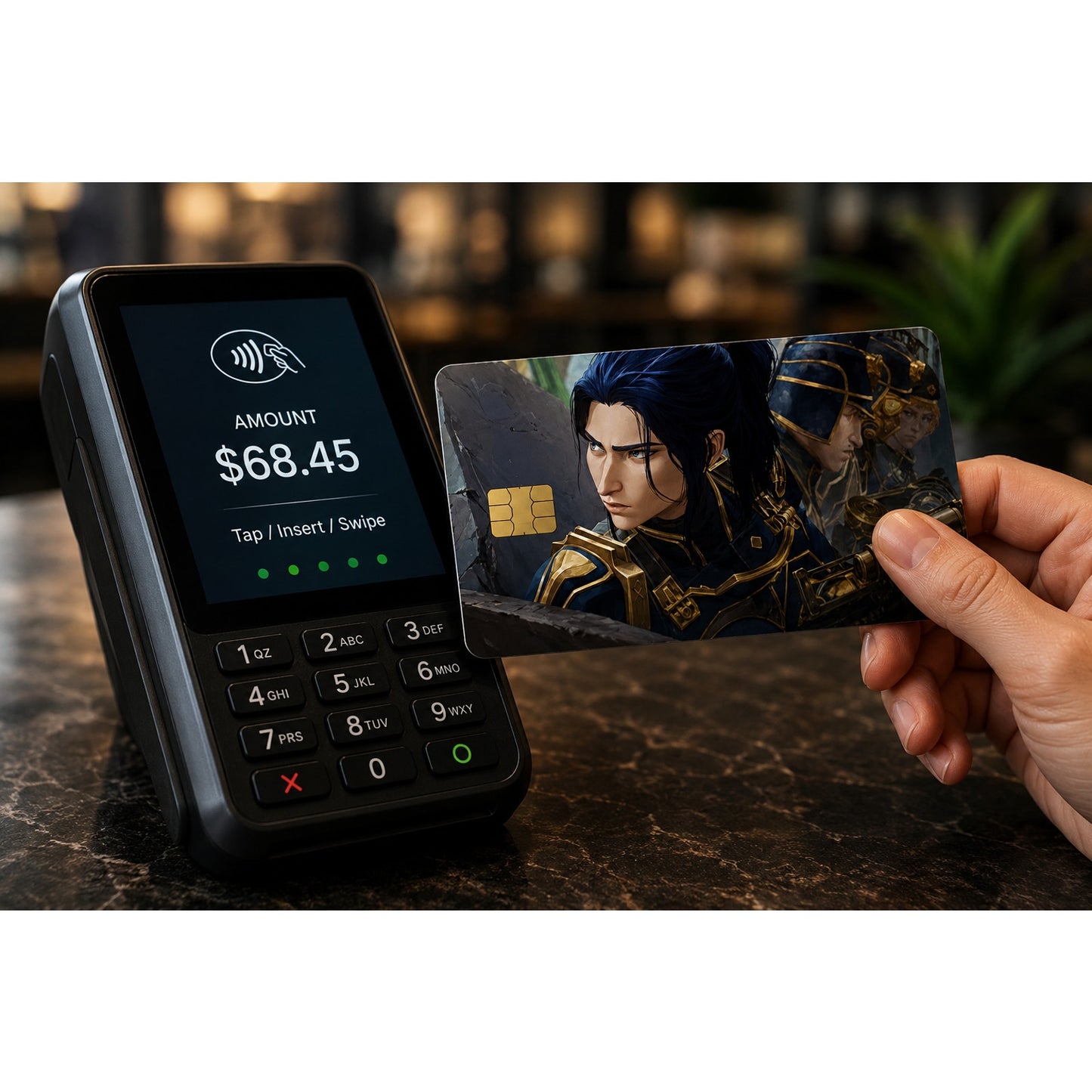 Cmdr. Caitlyn Leading Her Squad League of Legends Debit Card Credit Card Skin