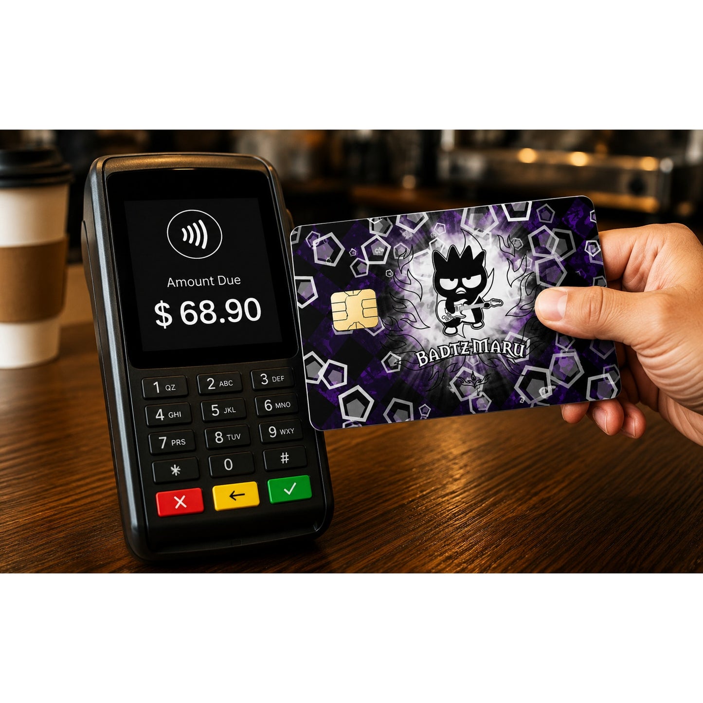 Badtz Maru Guitar Credit Card Skin Debit Card Vinyl Sticker Kawaii Wrap