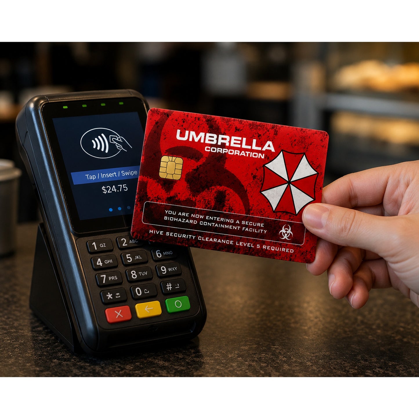 Evill Residents RED Umbrella Corp Credit Card Skin Cover SMART ATM Sticker Wrap