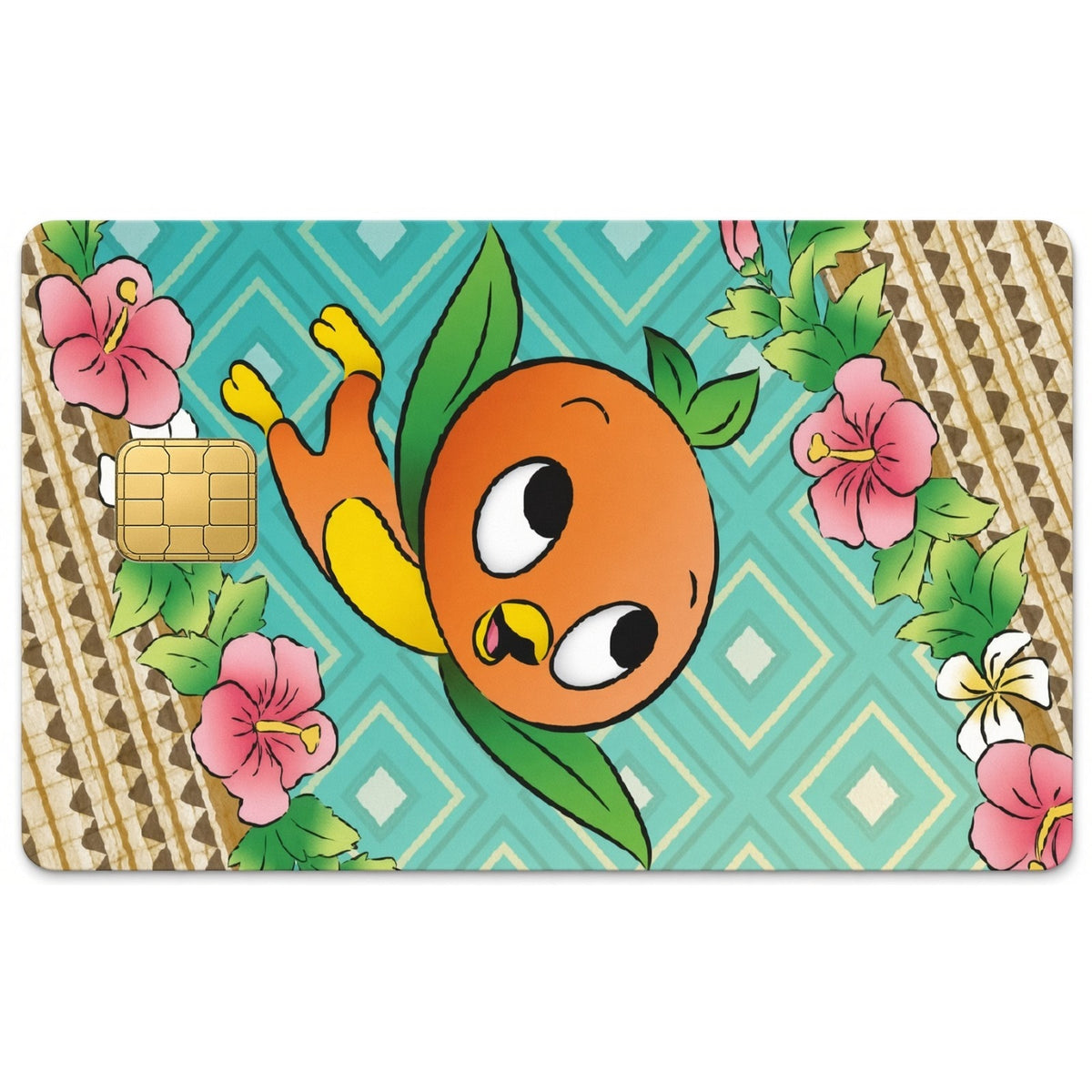 Cute Orange Bird Credit Debit Card Skin Vinyl Cover for Small Chip