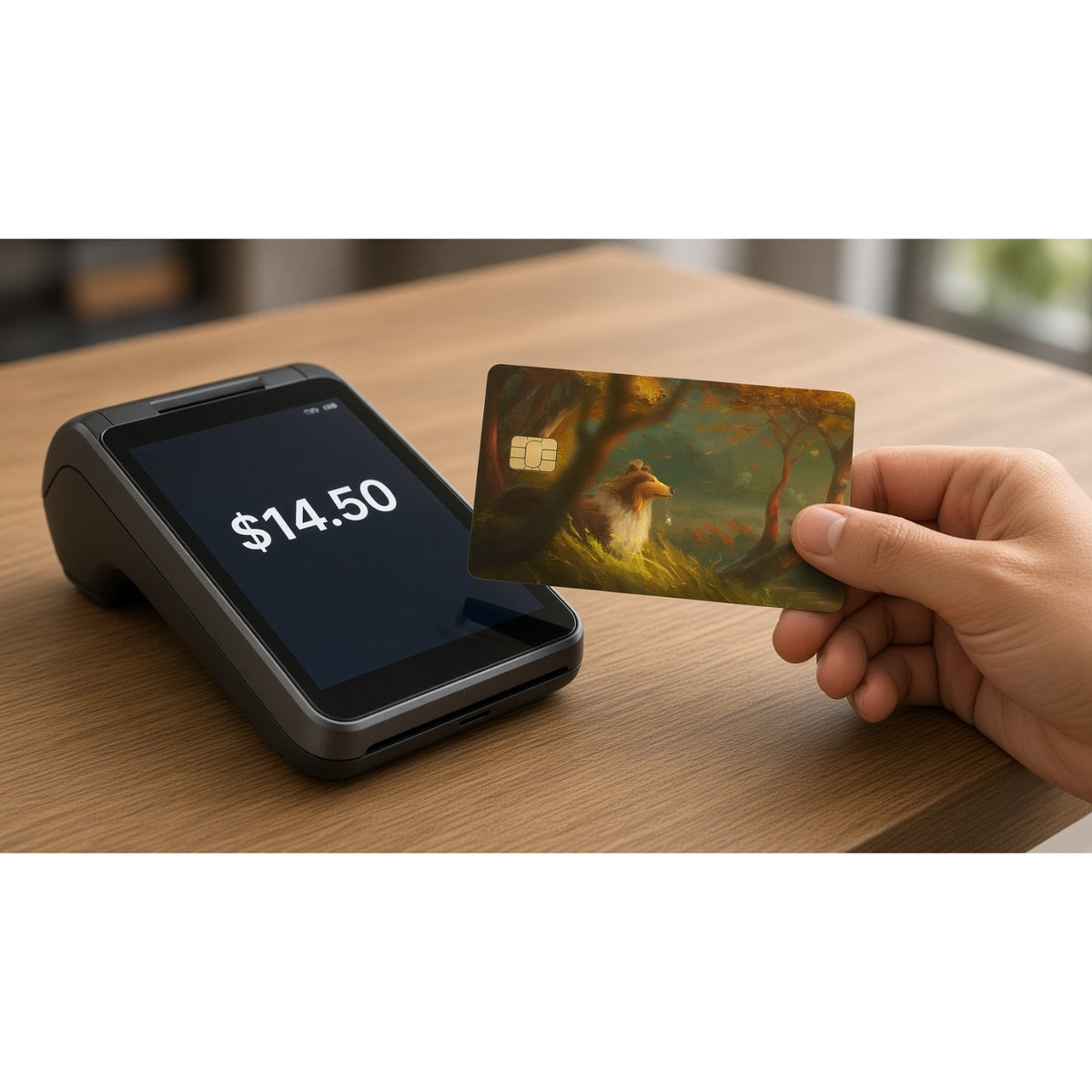 Collie Autumn Woods Dog Puppy Debit Card Credit Card Skin
