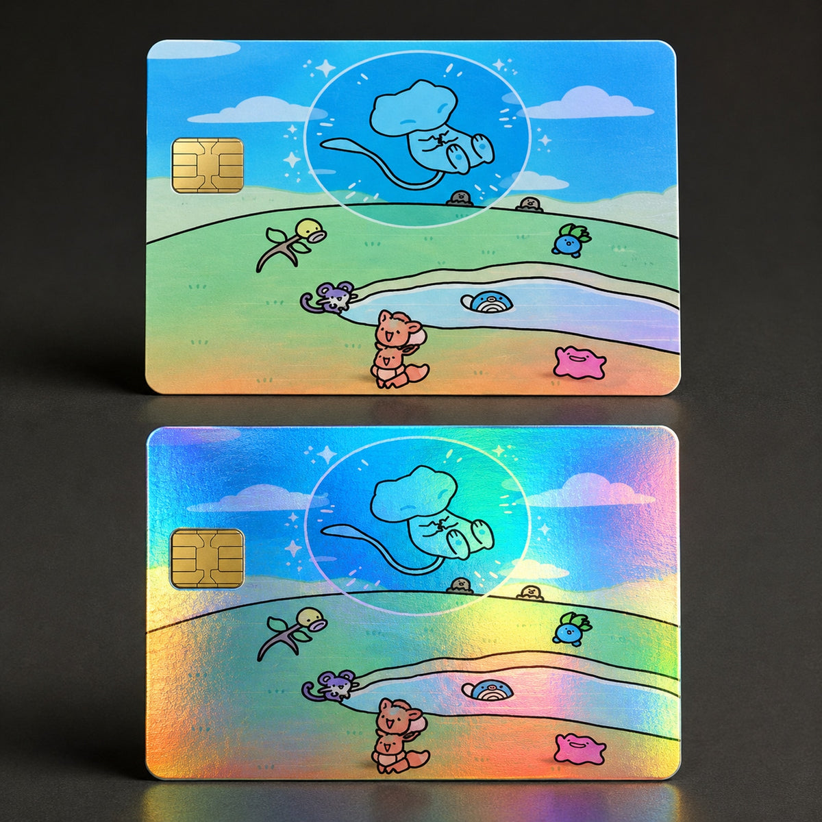 Pokemon Bubble Mew Credit Debit Card Skin Small Chip