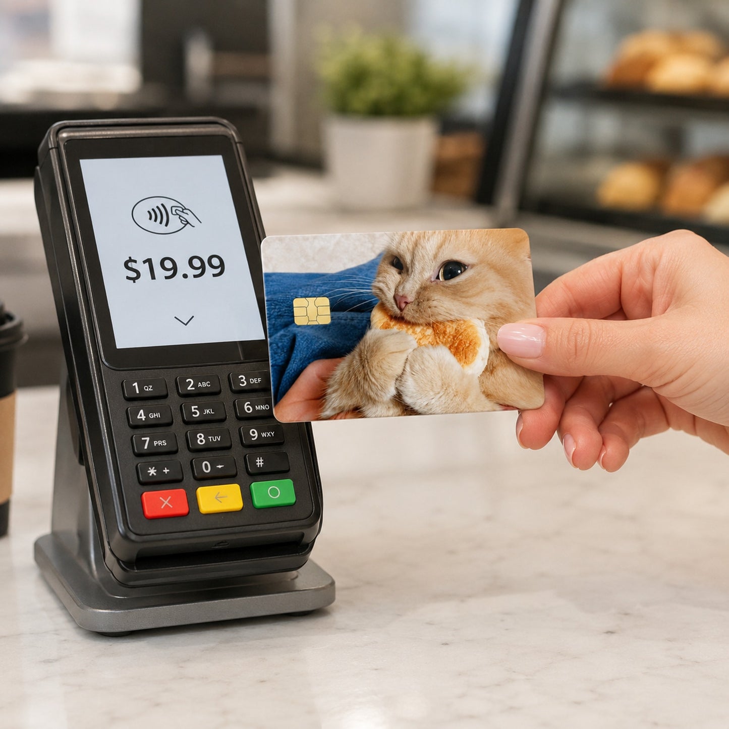 Mine All Mine Kitty Biting Bread Cat Debit Card Credit Card Skin