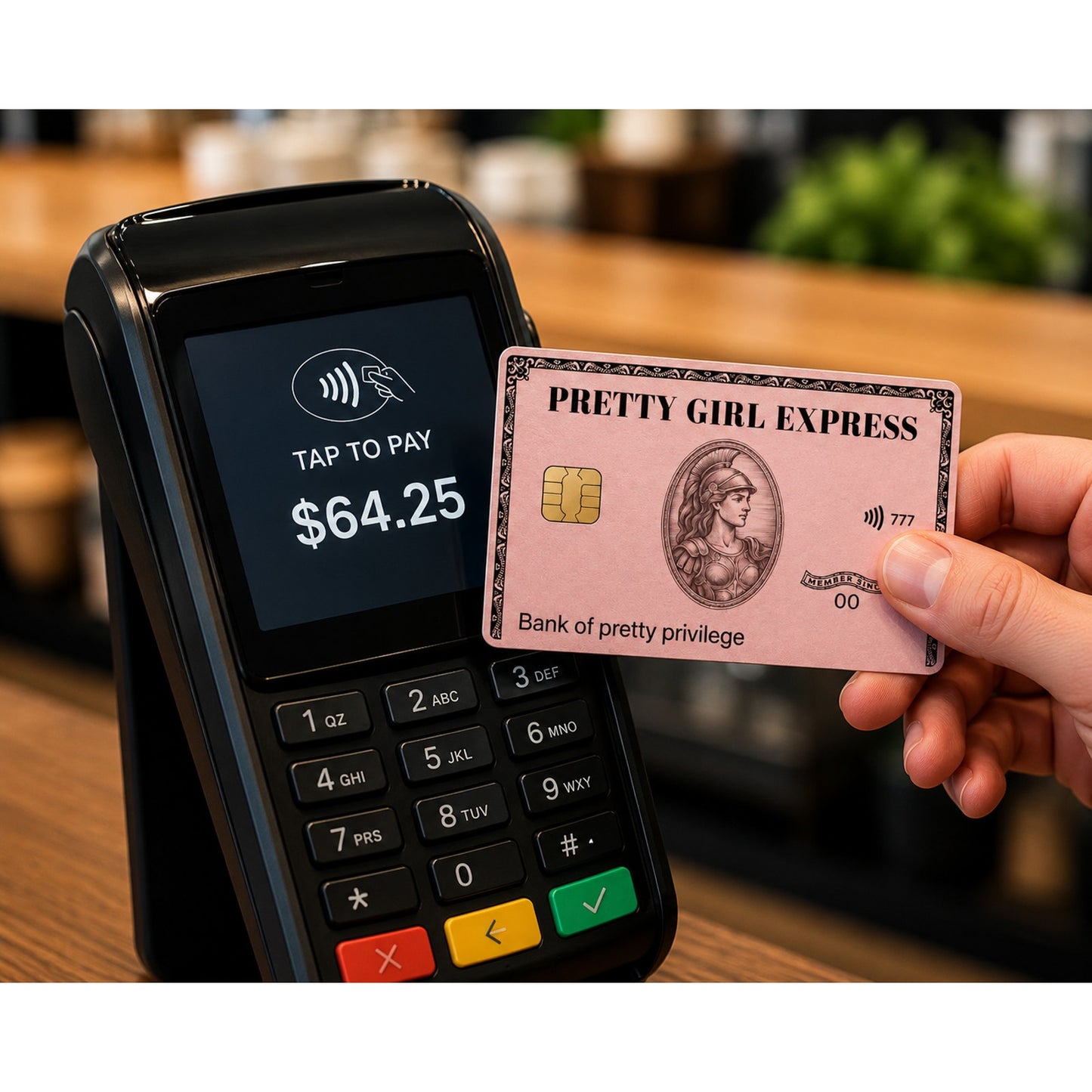 Pink Pretty Girl Express Credit Card Skin Funny Debit Card Vinyl Sticker