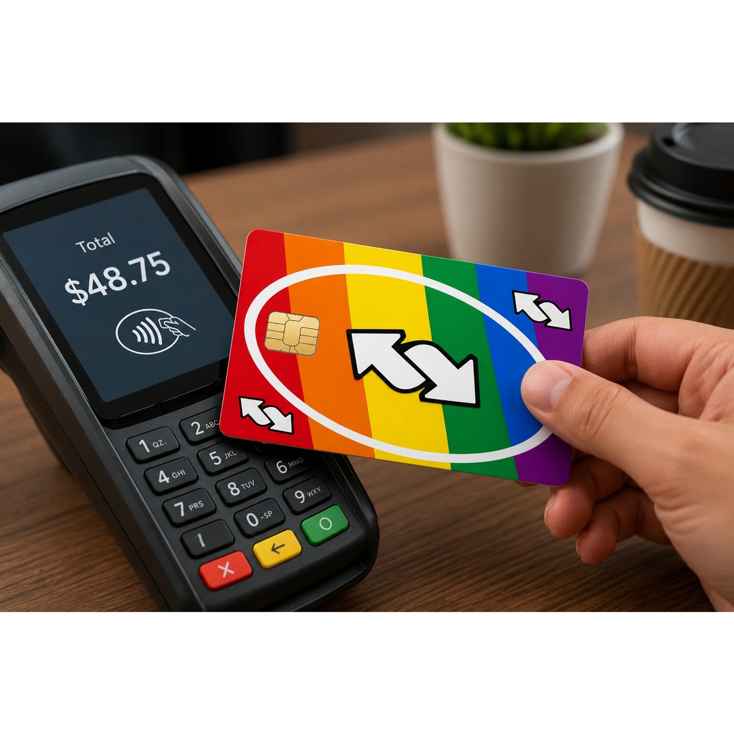 Rainbow Reverse Card Credit Card Skin Vinyl Sticker Debit Card Wrap Pride