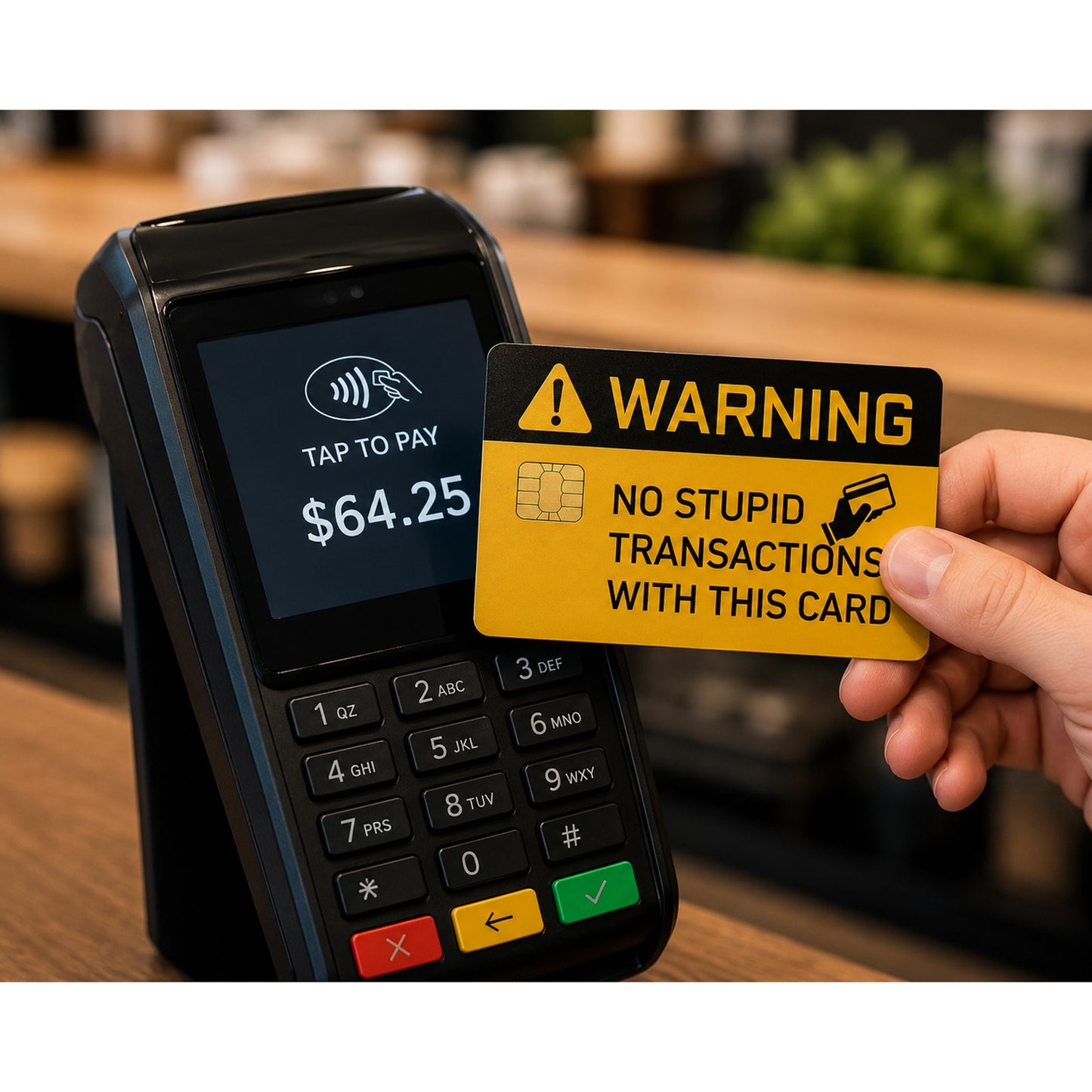 Warning No Stupid Transactions Credit Card Skin Funny Debit Sticker