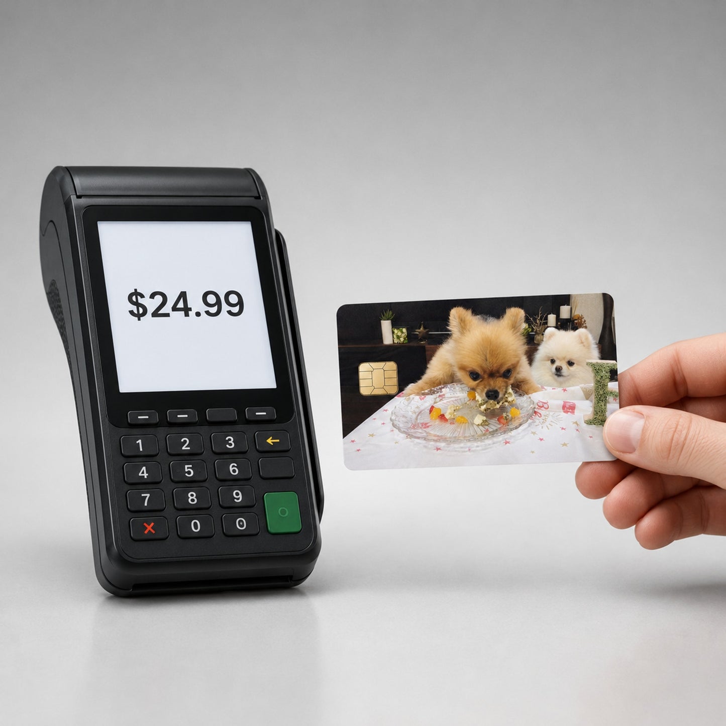 Cute Cake Monster Pomeranians Debit Card Credit Card Skin Vinyl Sticker