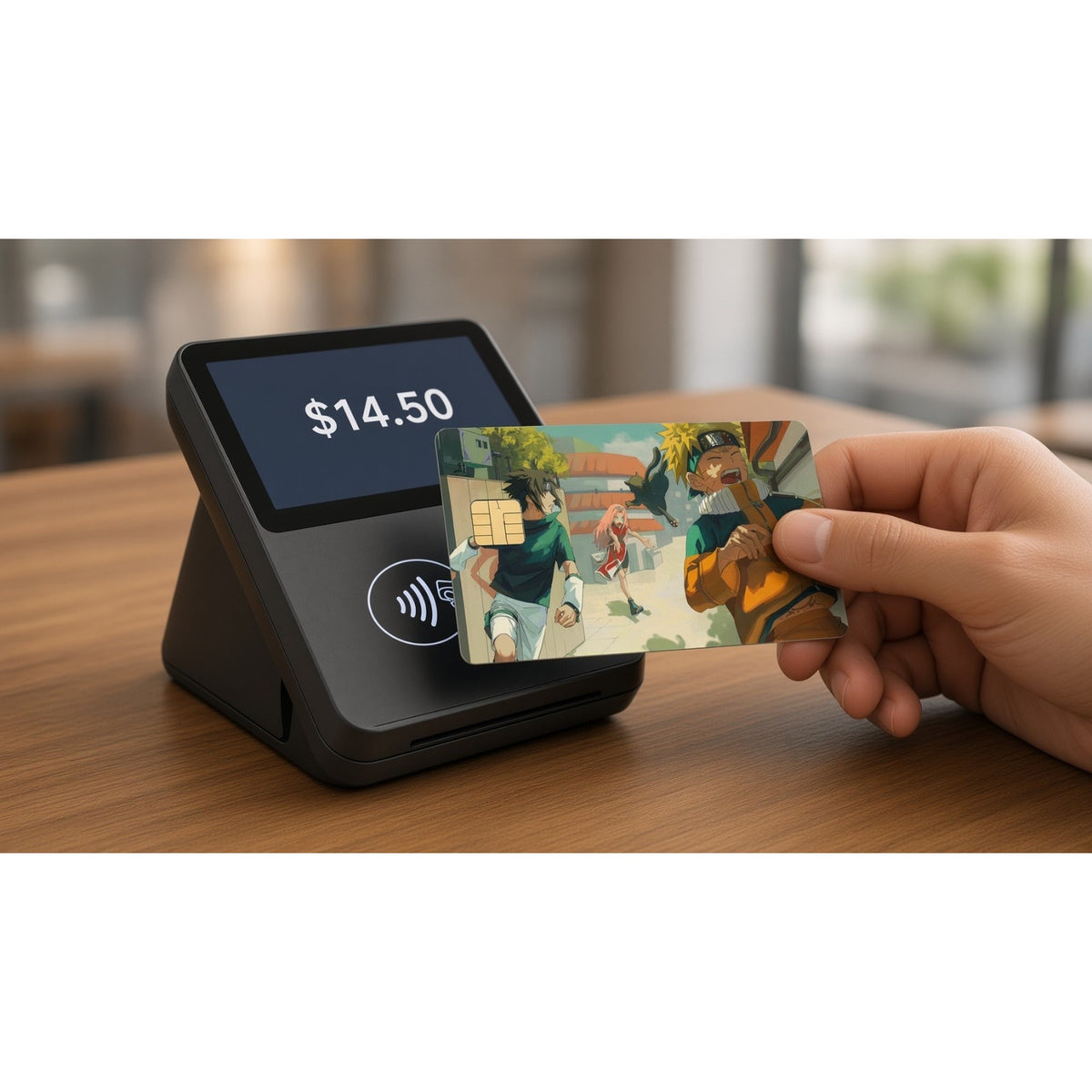 Naruto Sasuke Sakura Chaotic Cat Chase Credit Card Skin