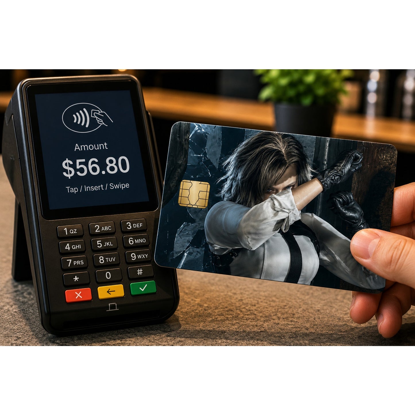 Grace Defensive Stance Resident Evil Requiem Debit Card Credit Card Skin Sticker