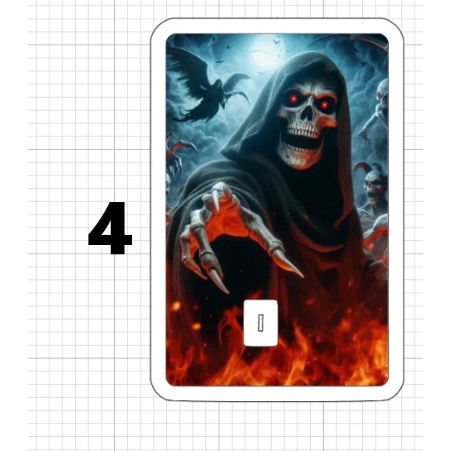Grim Reaper ATM Debit Credit Card Skin Sticker Devil Demon Hell with Beasts