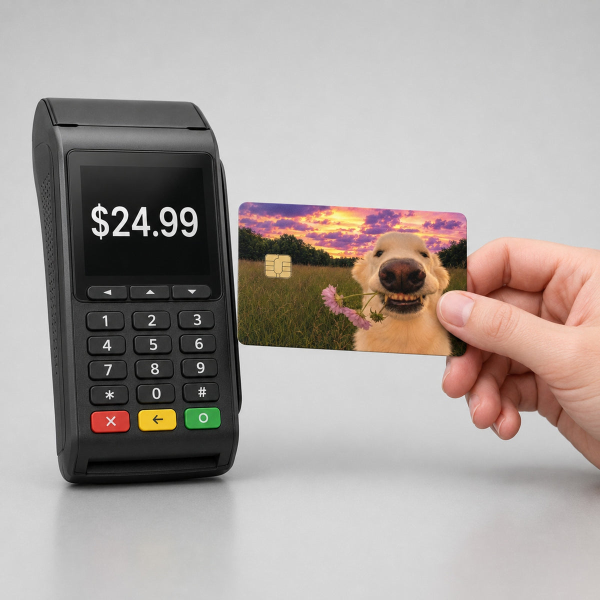 Romantic Golden Retriever Debit Card Credit Card Skin