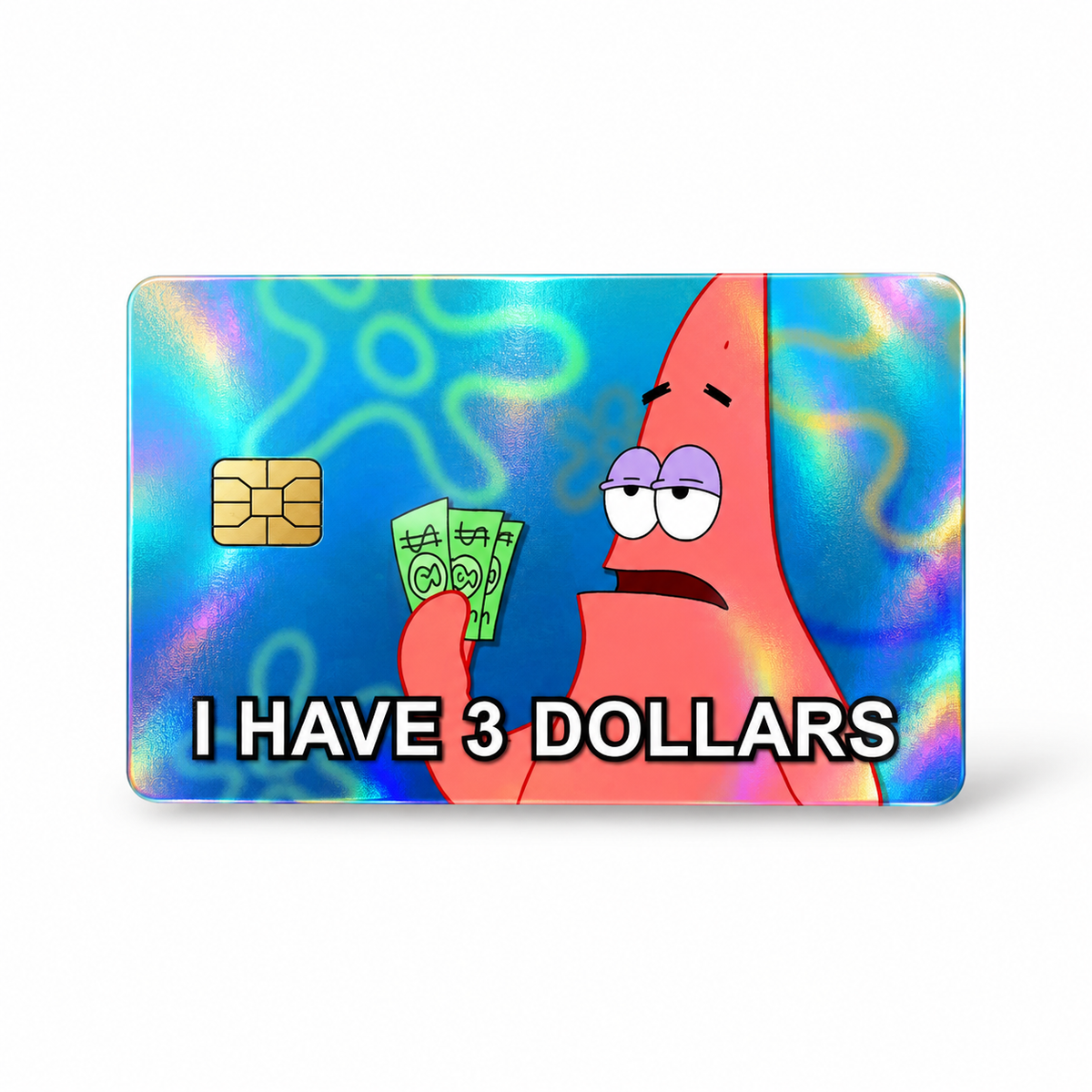Patrick Star 3 Dollars Meme Card Skin | Funny Vinyl Wrap
