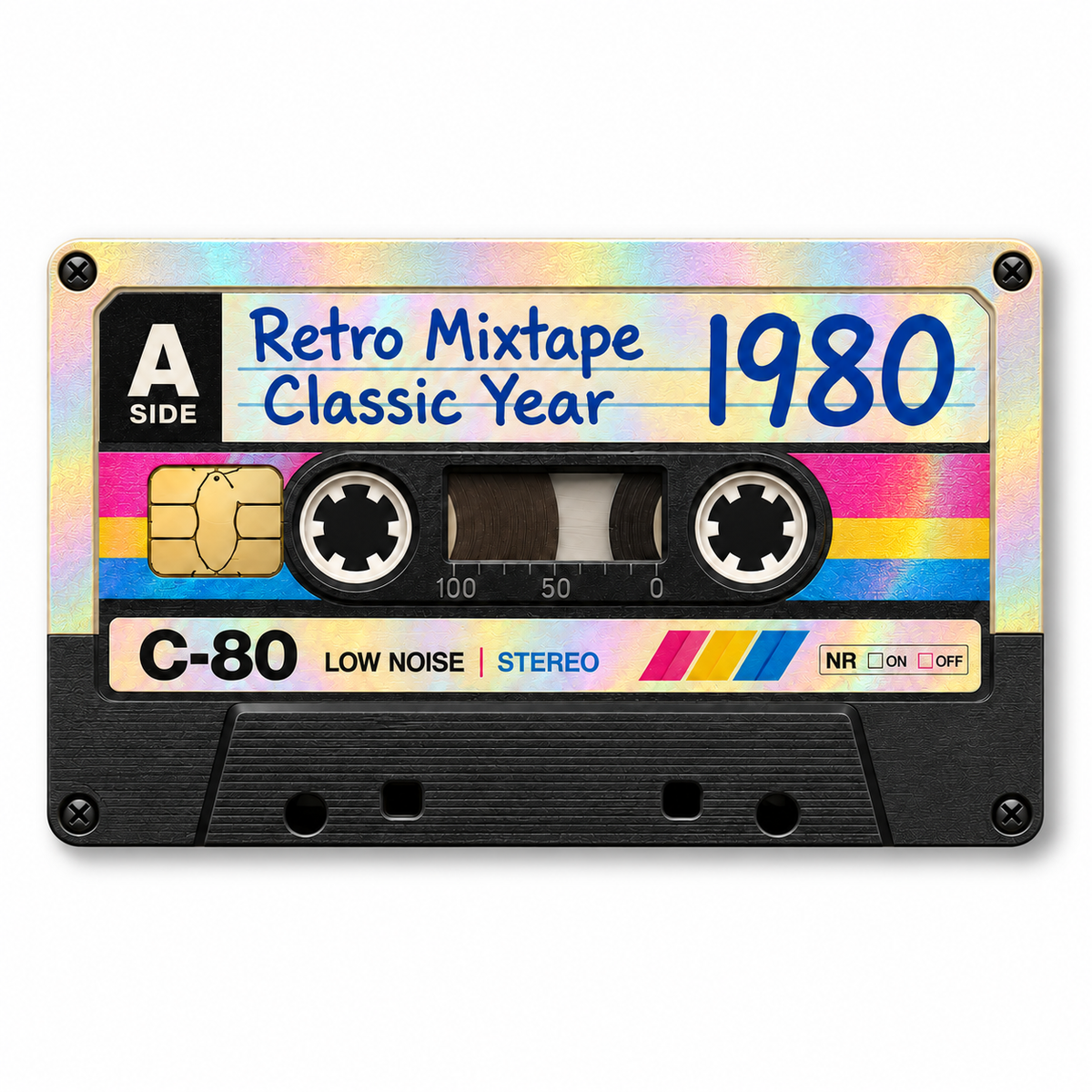 Retro Mixtape 1980 Credit Card Skin Cassette Vinyl