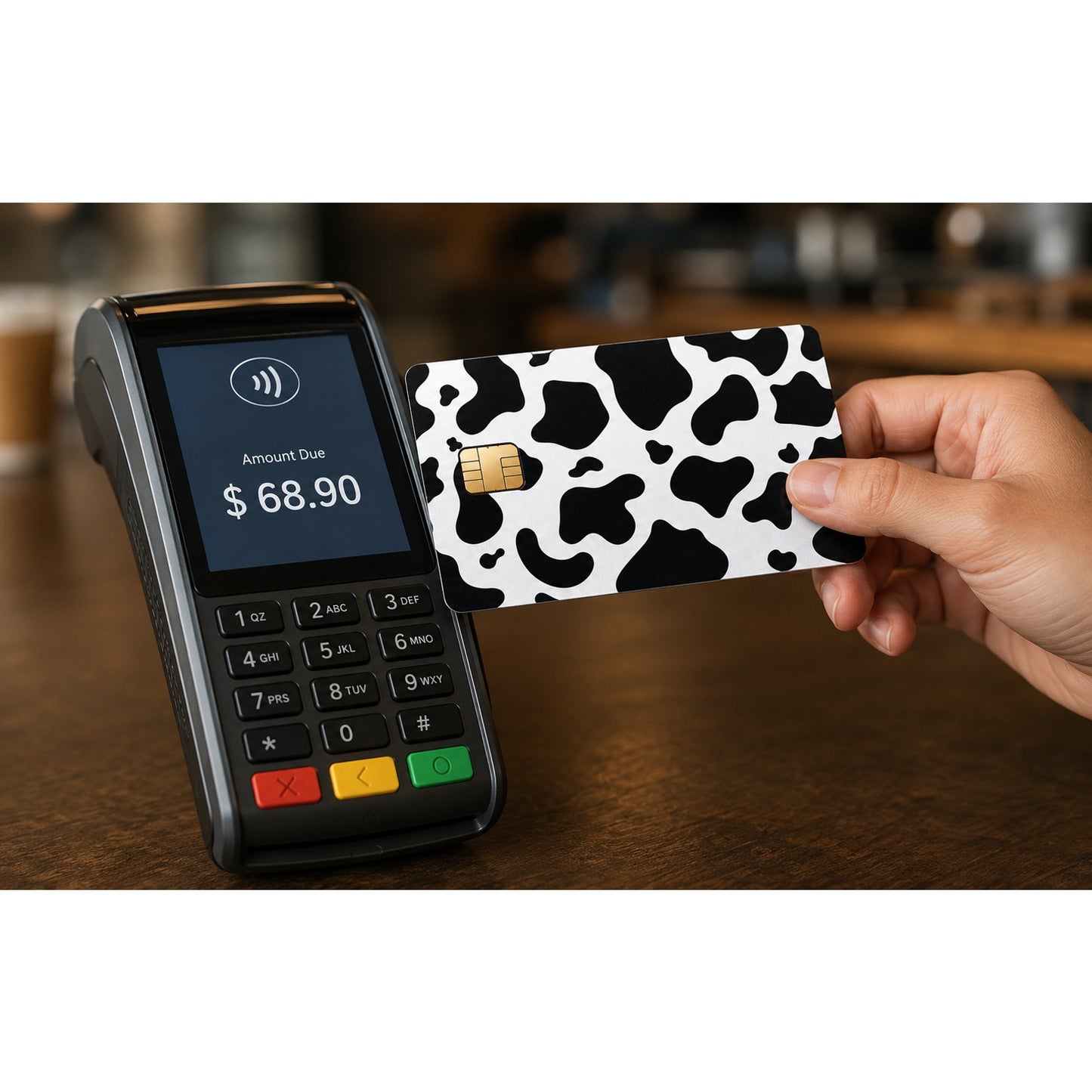 Black White Cow Pattern Credit Card Skin Vinyl Card Wrap Decal