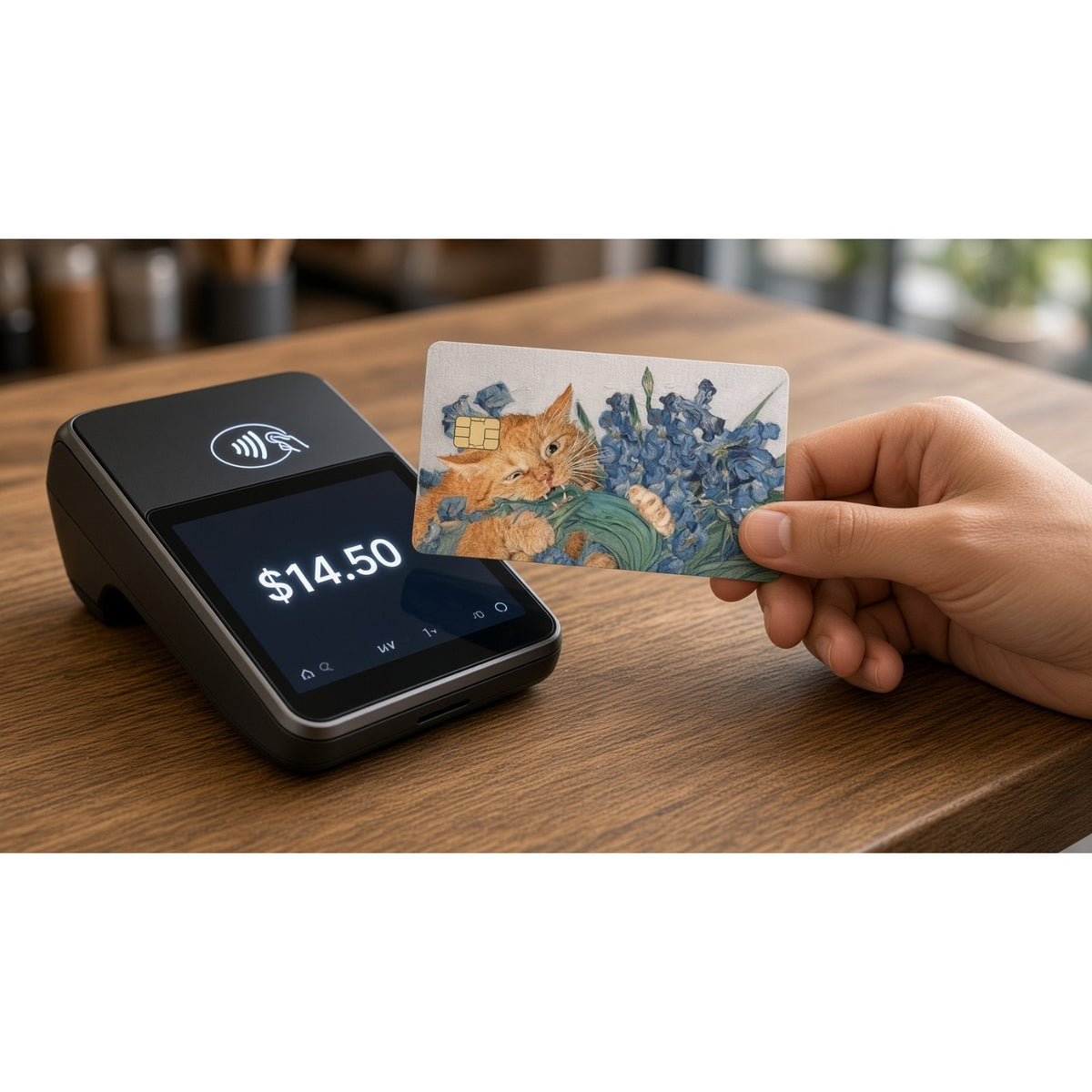 Orange Cat Irises Cute Kitty Cat Debit Card Credit Card Skin