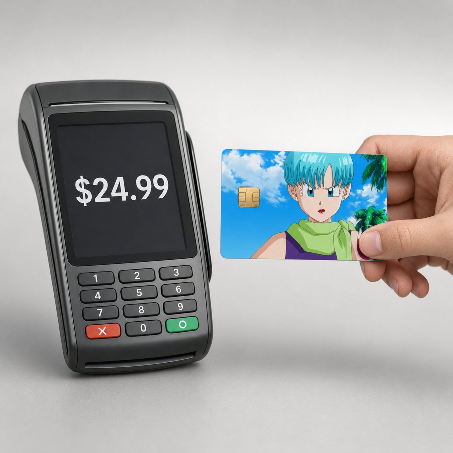 Bulma as Annoyed Hostess Debit Card Credit Card Skin