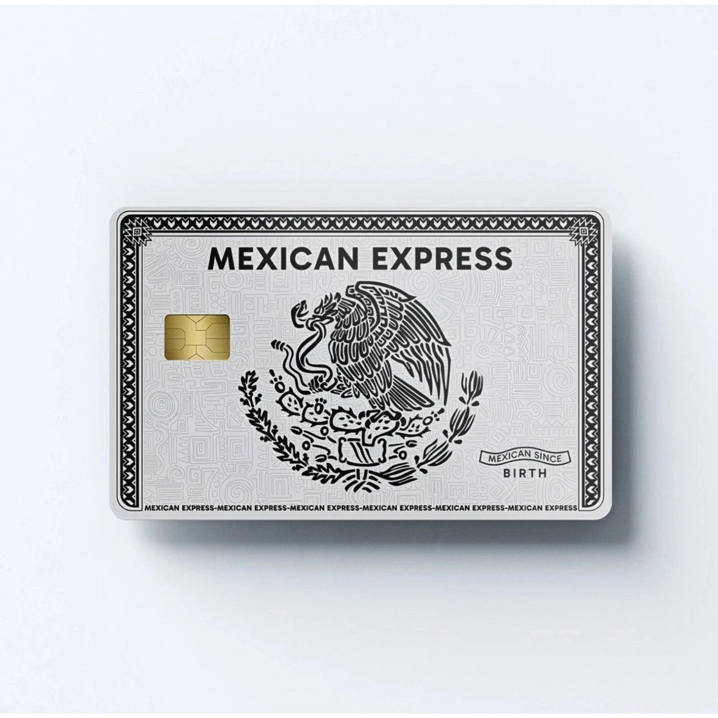 Silver Mexican Express Credit Card Skin Sticker UV Vinyl