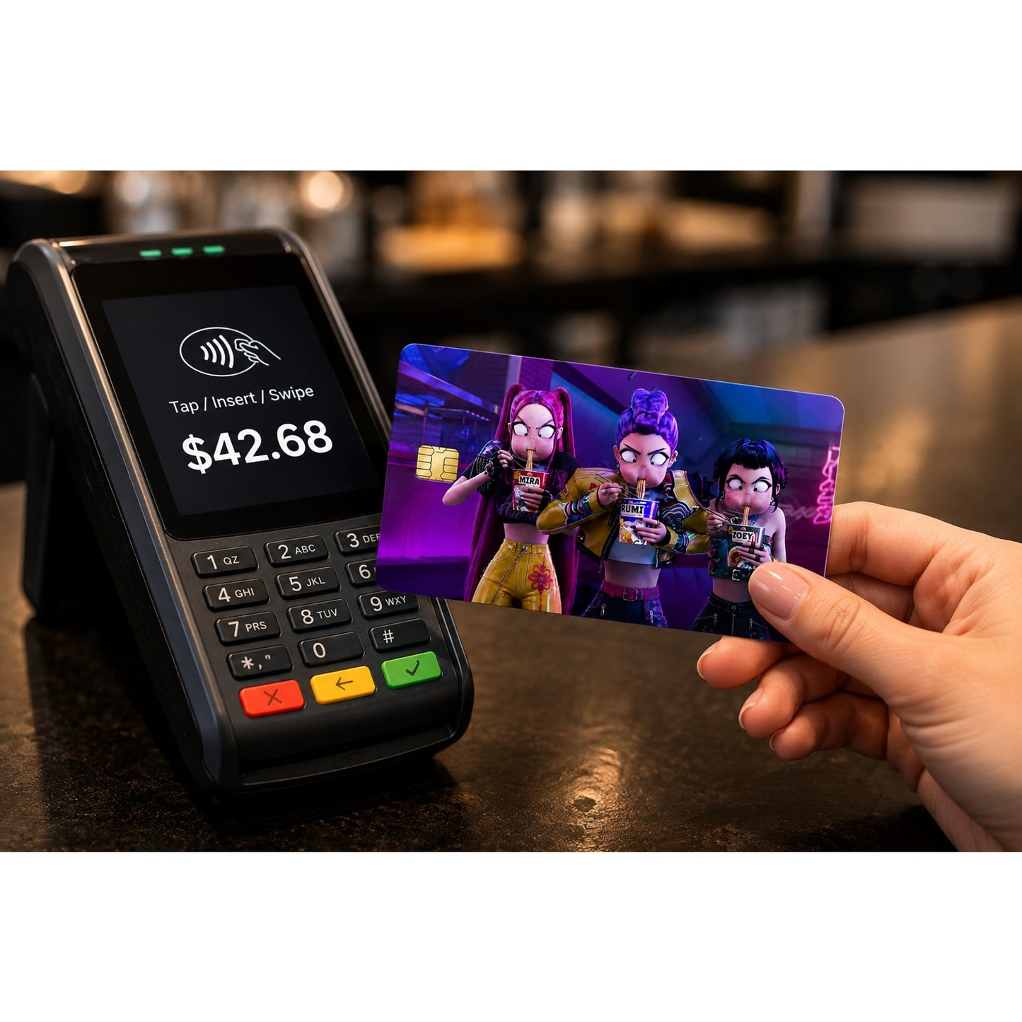 K-pop Demon Hunters HUNTR/X Funny Ramyeon Debit Card Credit Card Skin Vinyl