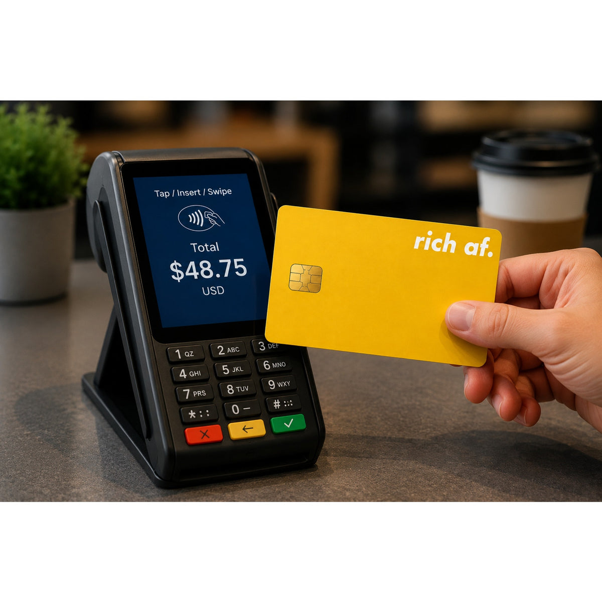 Rich AF Yellow Credit Card Skin Funny Debit Card Vinyl Sticker