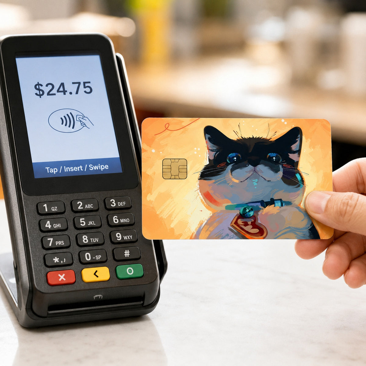 Chosen Companion Tuxedo Cat Portrait Debit Card Credit Card Skin