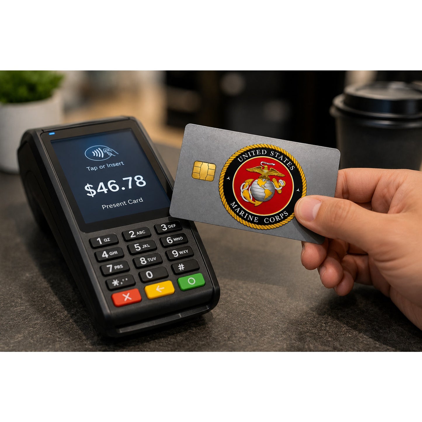 USMC Eagle Globe & Anchor Marine Corps EGA Emblem Card Credit Card Skin Sticker