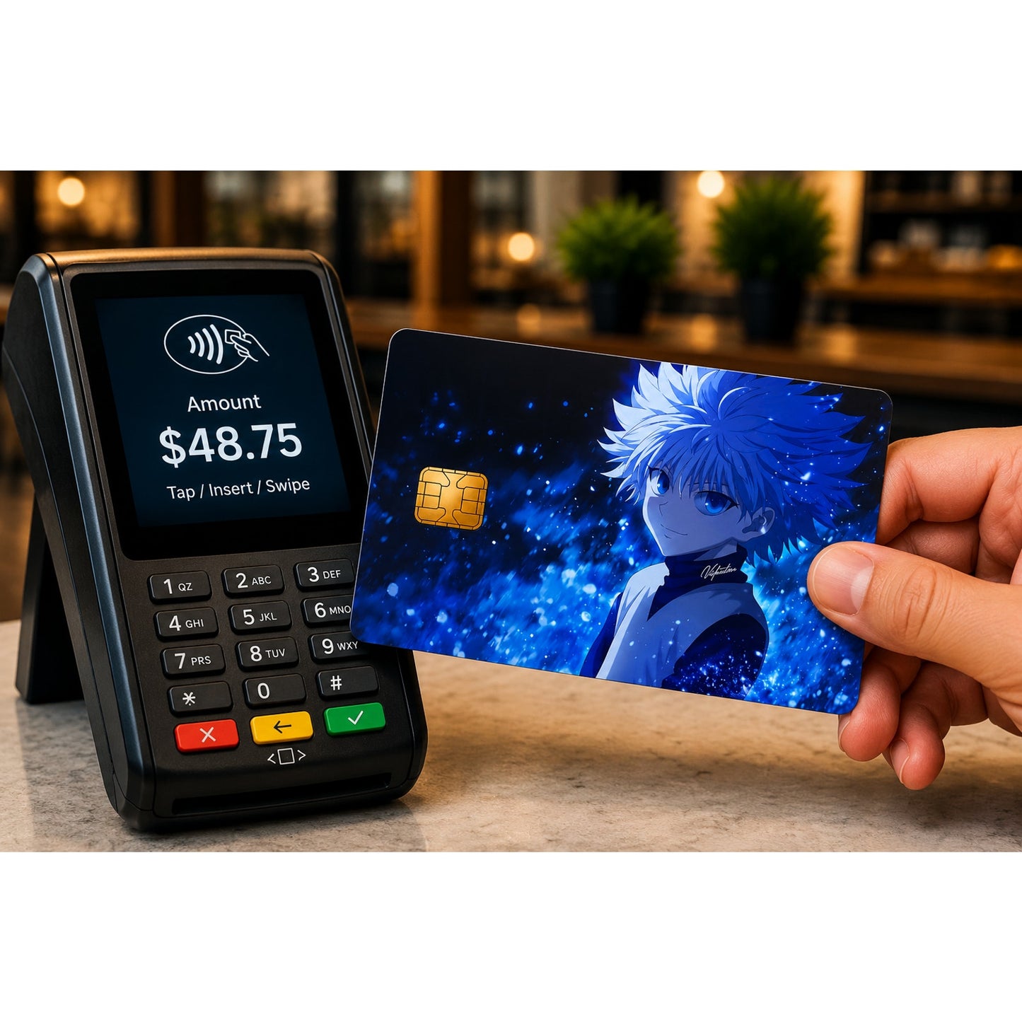 Nightly Blue Aura Killua HunterXHunter Debit Card Credit Card Skin