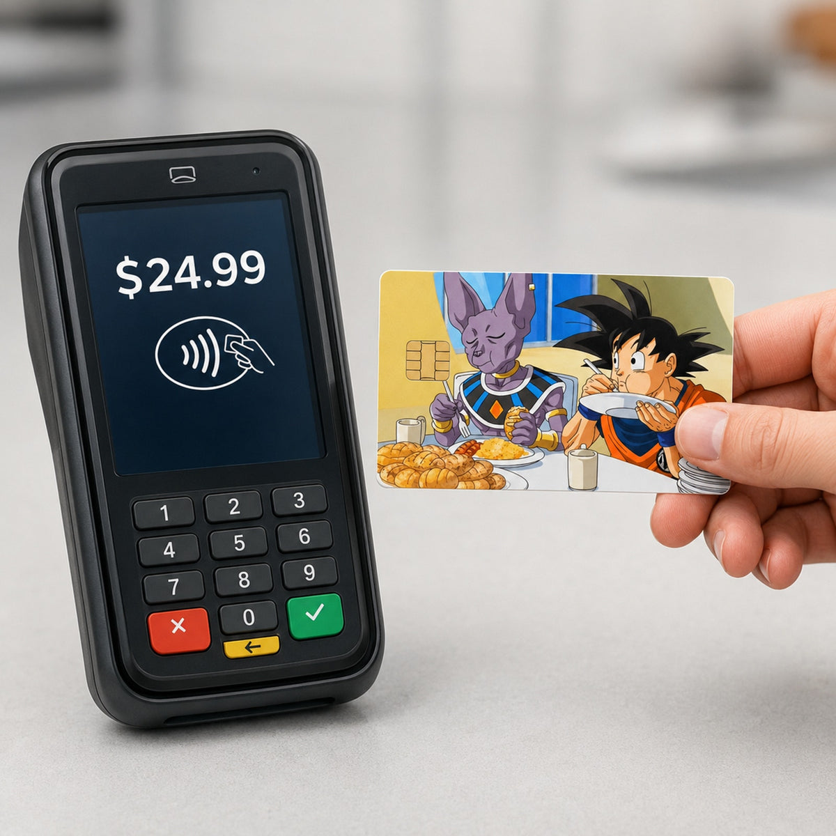 Goku & Lord Beerus' Culinary Peace TreatyDragonballZ Debit Card Credit Card Skin