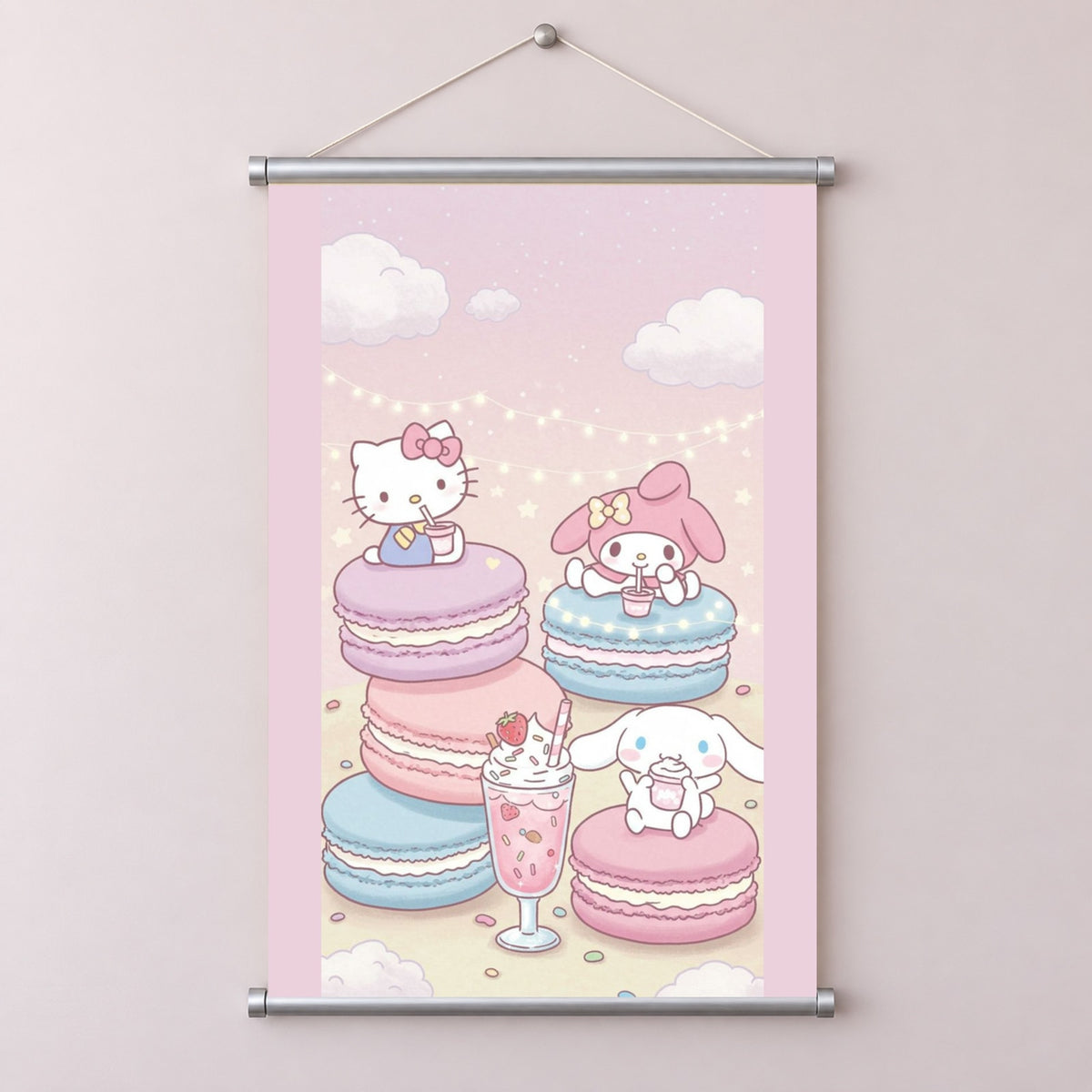 Hello Kitty My Melody Cinnamoroll Sanrio Wall Scroll Room Home Decor