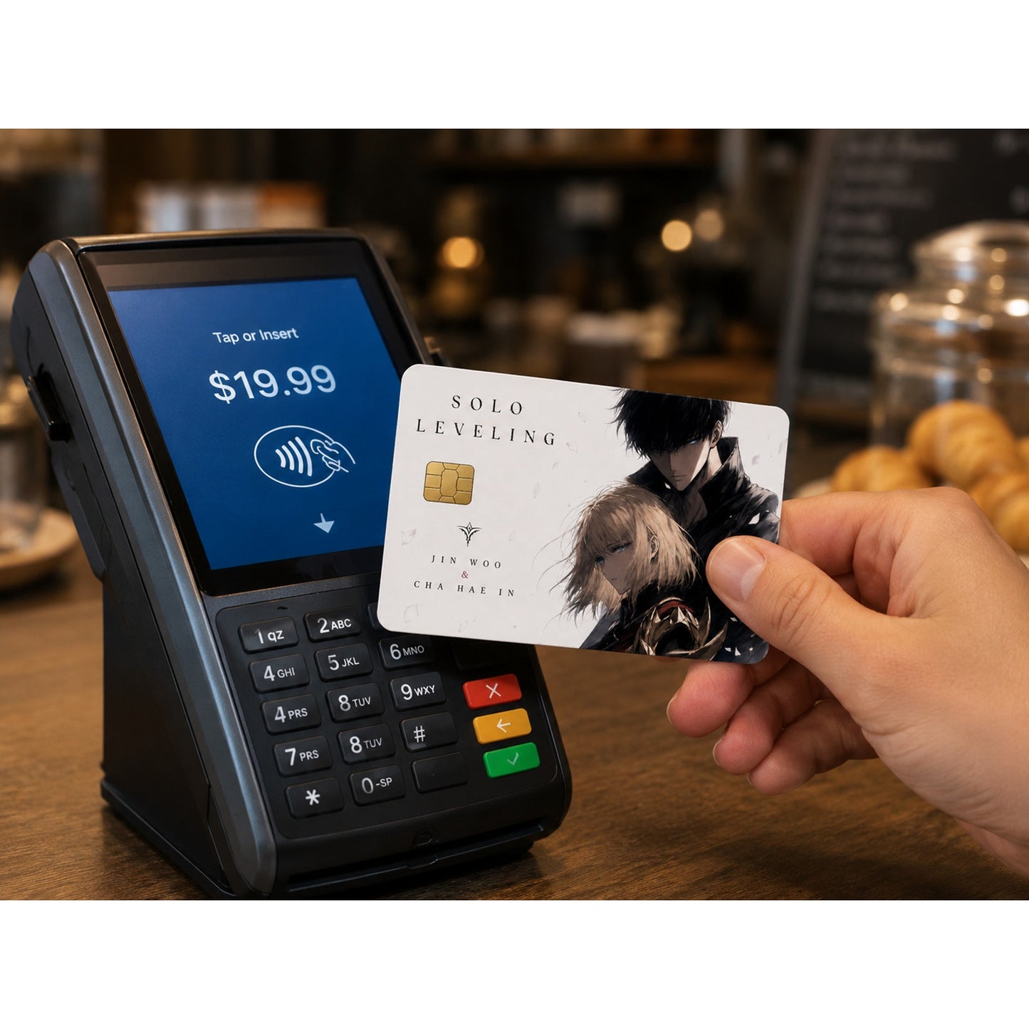 Sung Jin-woo and Cha Hae-in Solo Leveling Debit Card Credit Card Skin