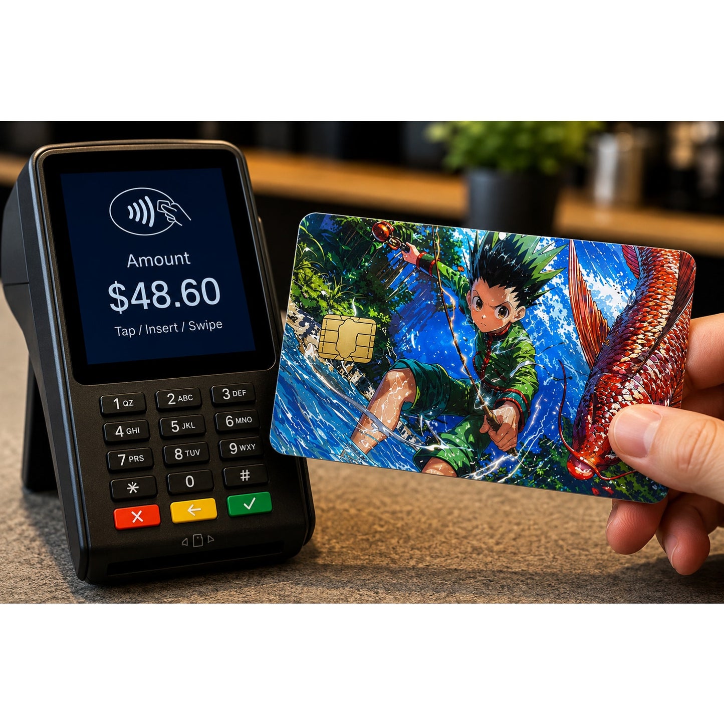 Gon Catching Giant Fish Hunter x Hunter Debit Card Credit Card Skin