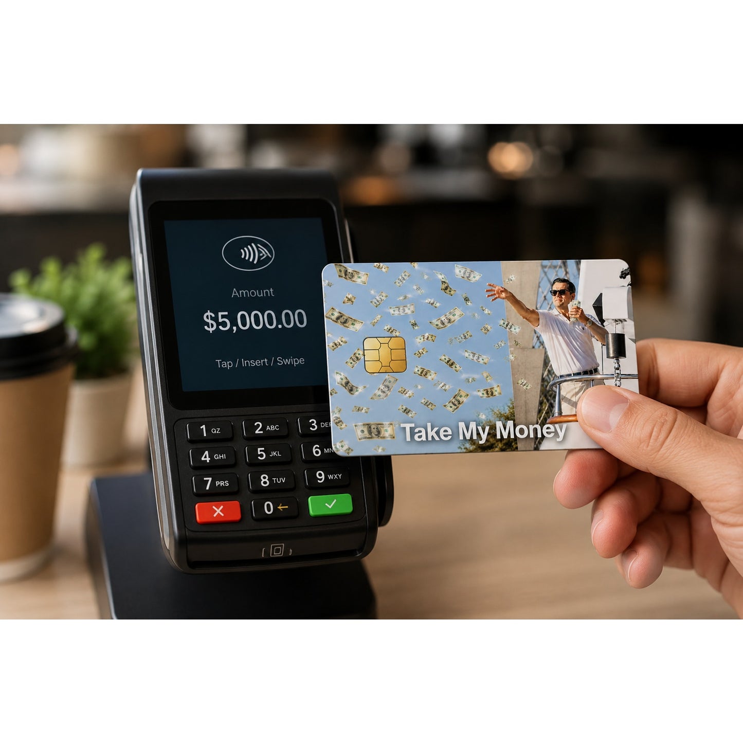 Money Power Take My Money Meme Credit Card Skin Funny Debit Card Vinyl Sticker