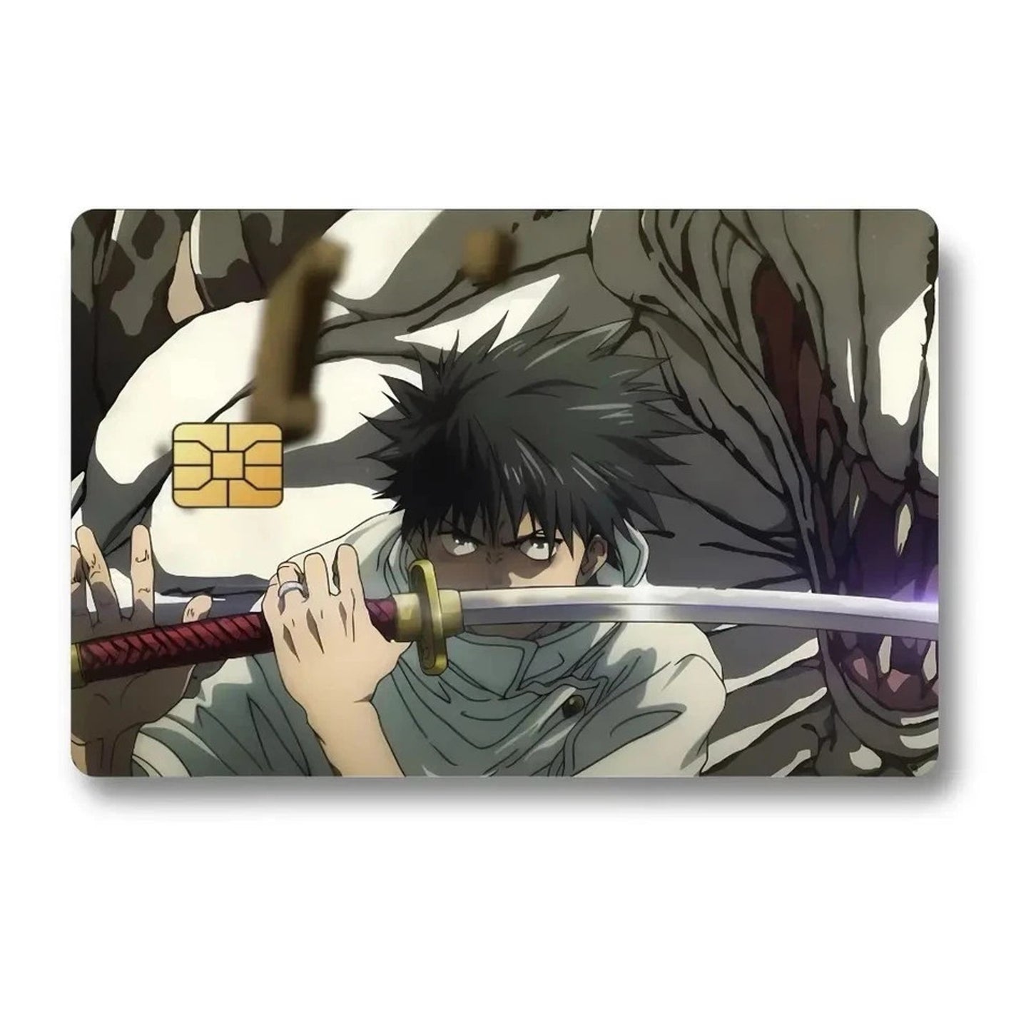 Anime Jujutsu Kaisen Yuta Okkotsu Battle Credit Card Cover Vinyl Skin Sticker